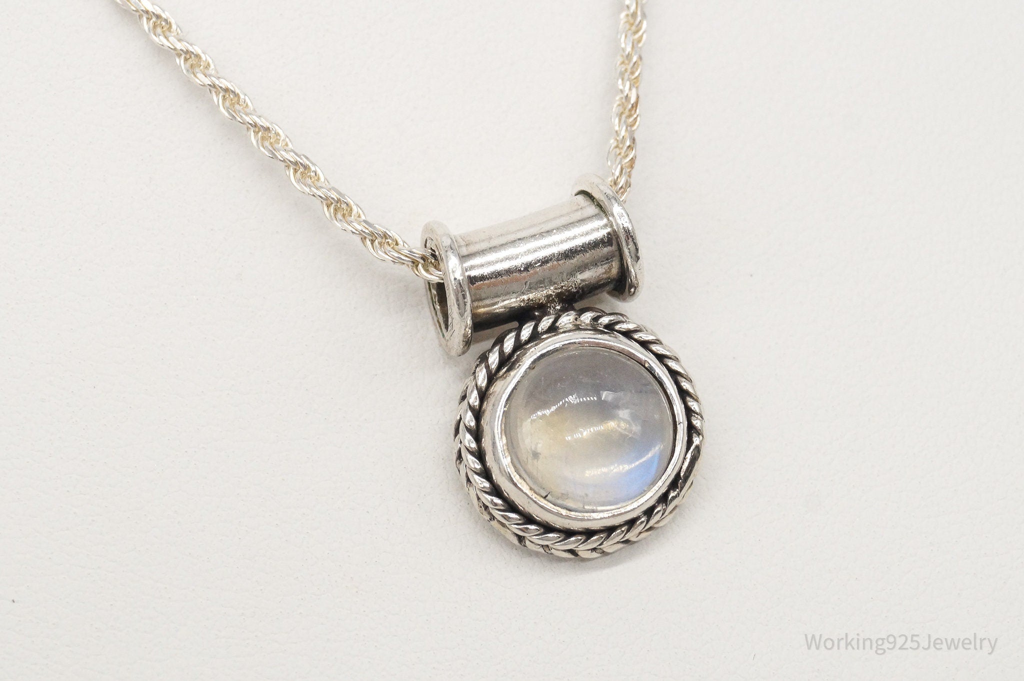 Vintage Moonstone Sterling Silver Necklace