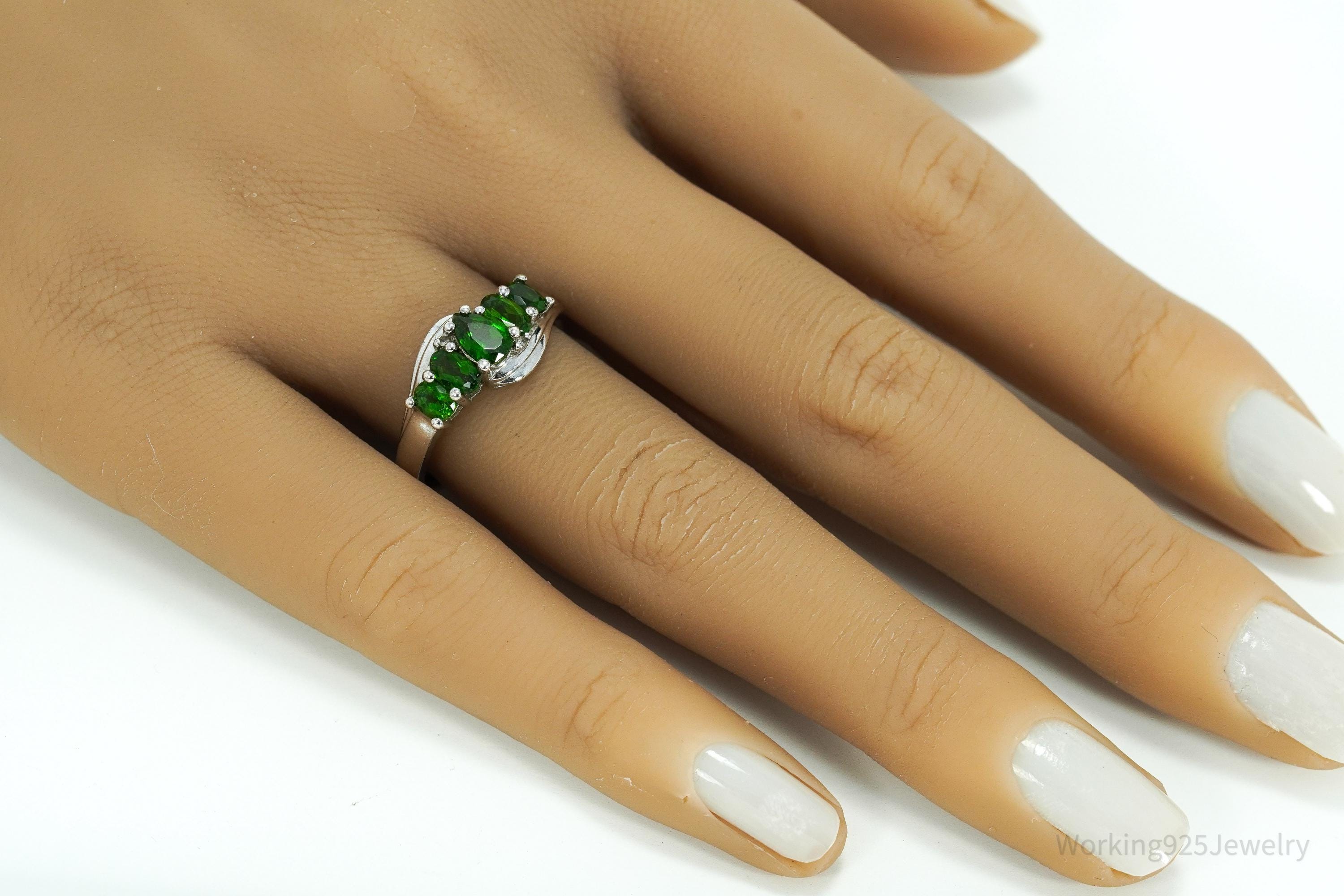 HT Green Chrome Diopside Sterling Silver Ring - Size 8