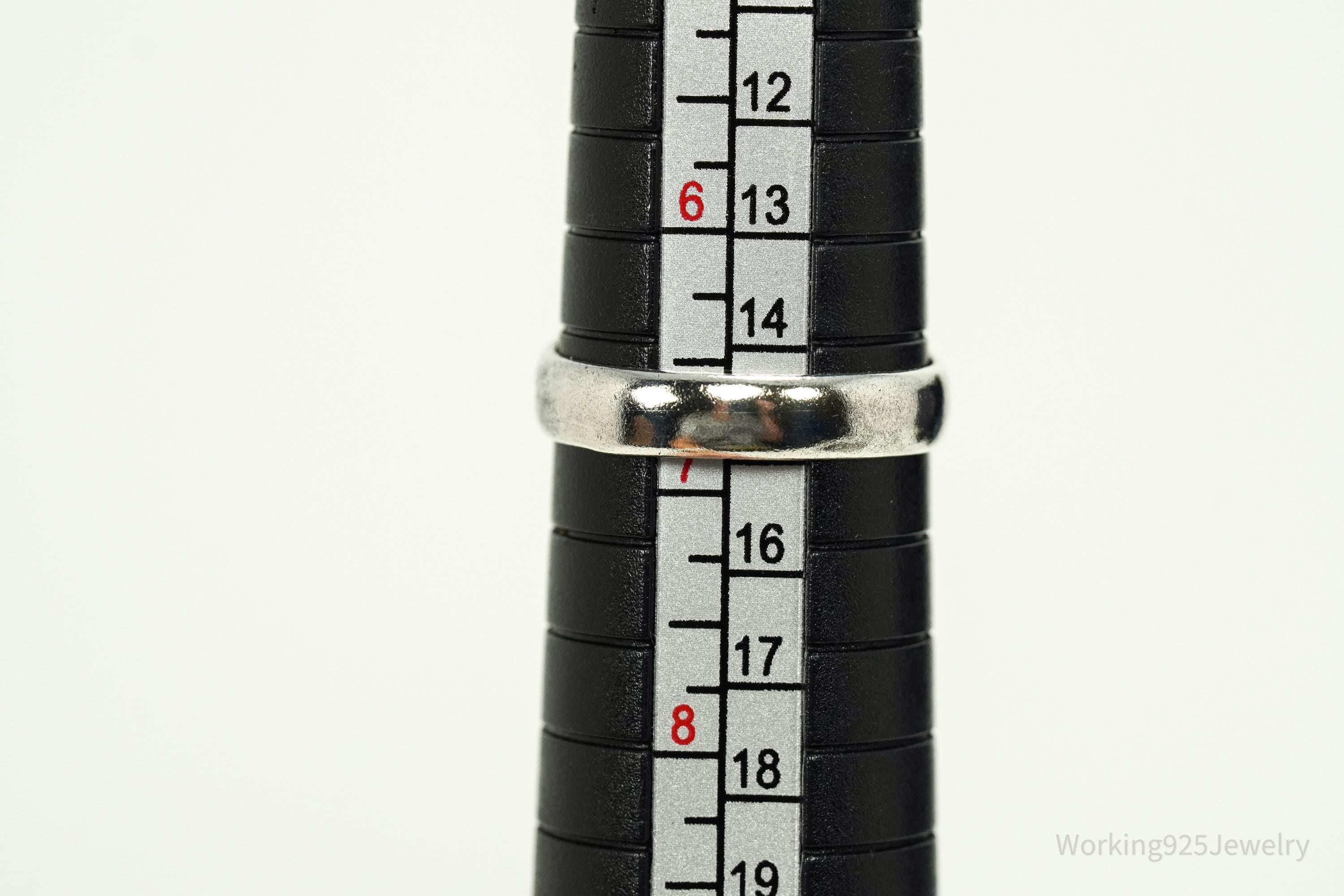 Vintage Mexico Blue Tigers Eye Sterling Silver Ring - Size 6.75