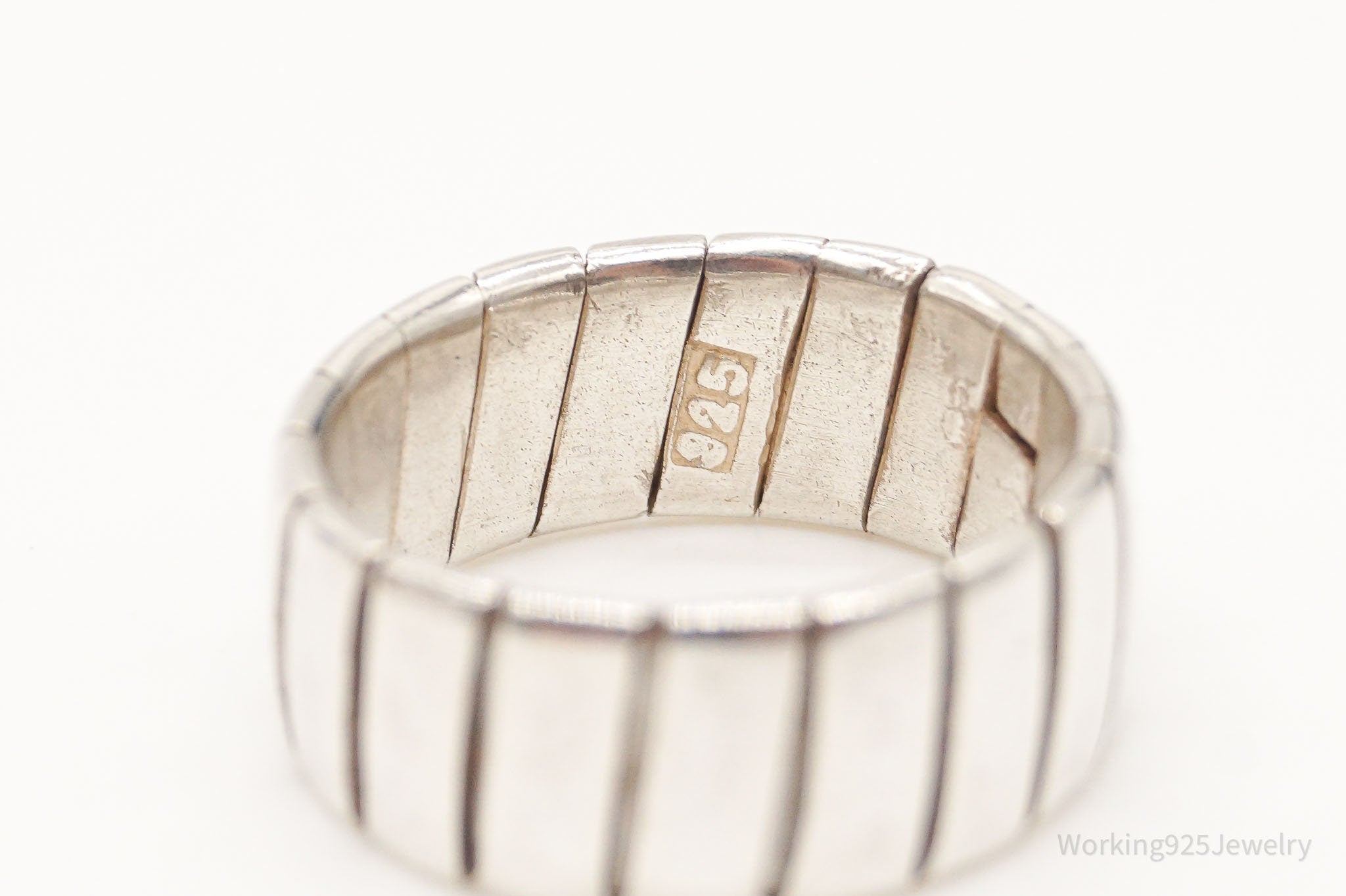 Vintage Modernist Style Sterling Silver Band Ring - Size 5.75