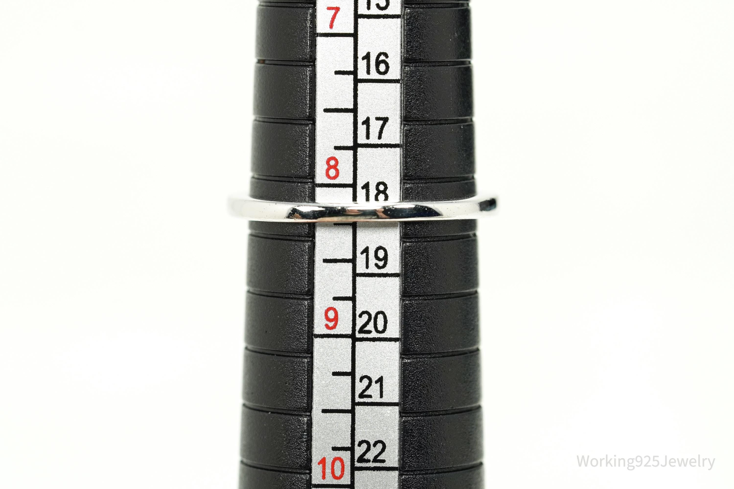 D'Joy Blue Opal & Cubic Zirconia Sterling Silver Ring - Size 8.25