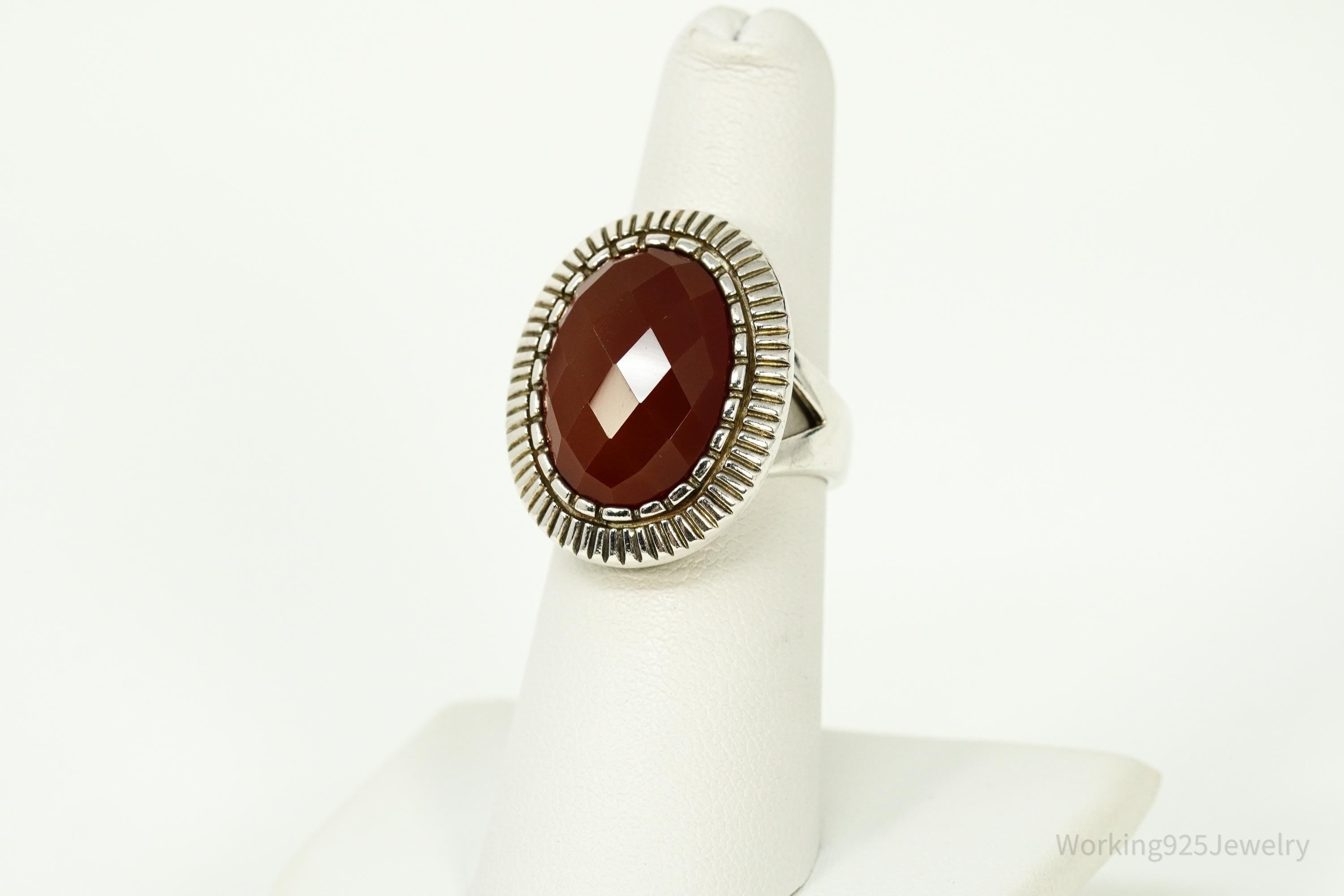 Vintage Designer Whitney Kelly Carnelian Sterling Silver Ring - Size 6