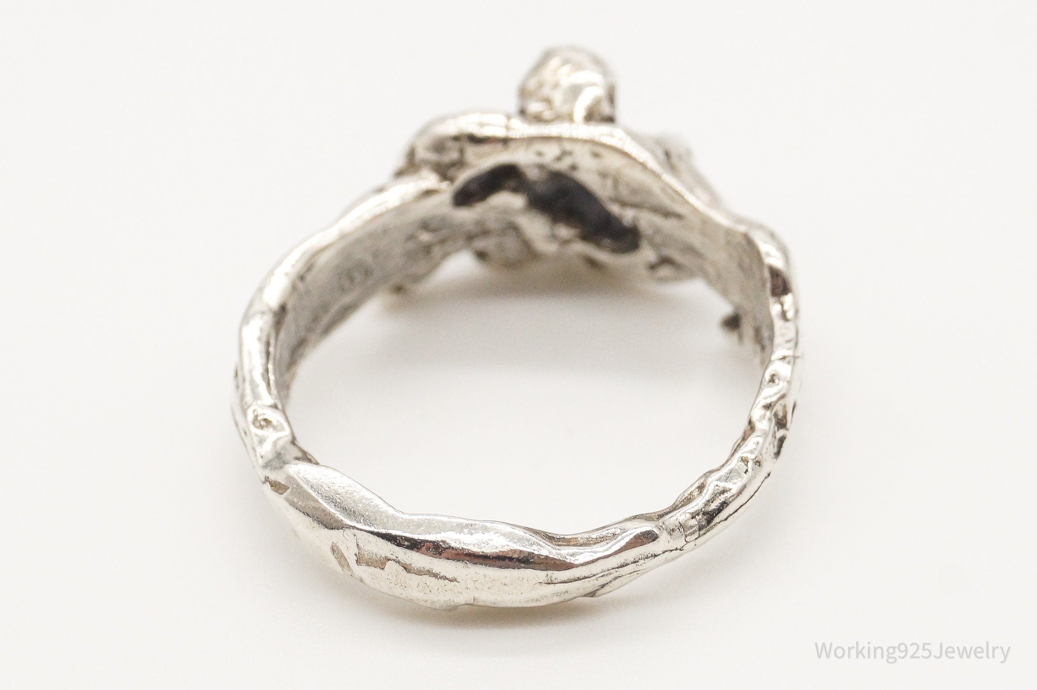 Vintage Couple Lovers Silver Ring - Size 7.25