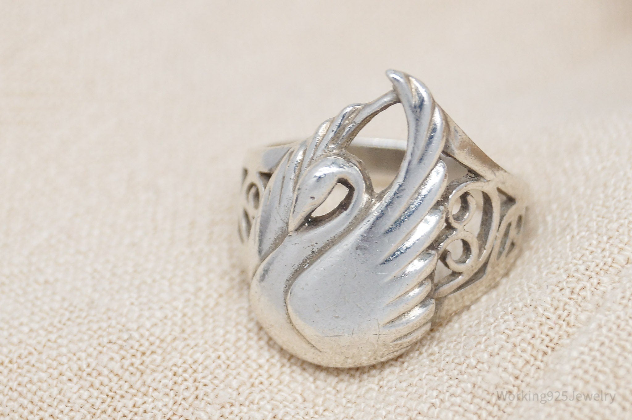 Vintage Boma Swan Sterling Silver Ring - Size 6.75