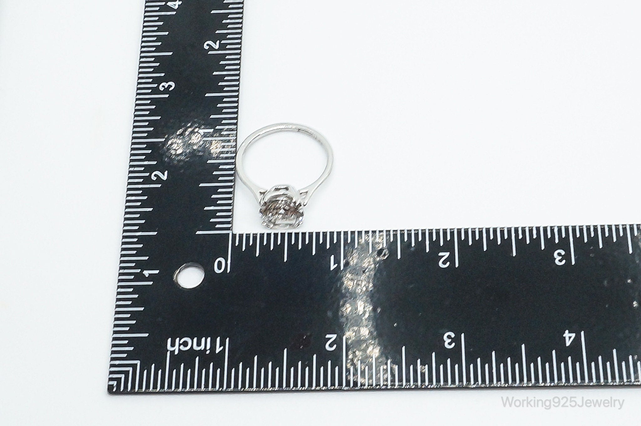 Vintage Cubic Zirconia Sterling Silver Ring - Size 10