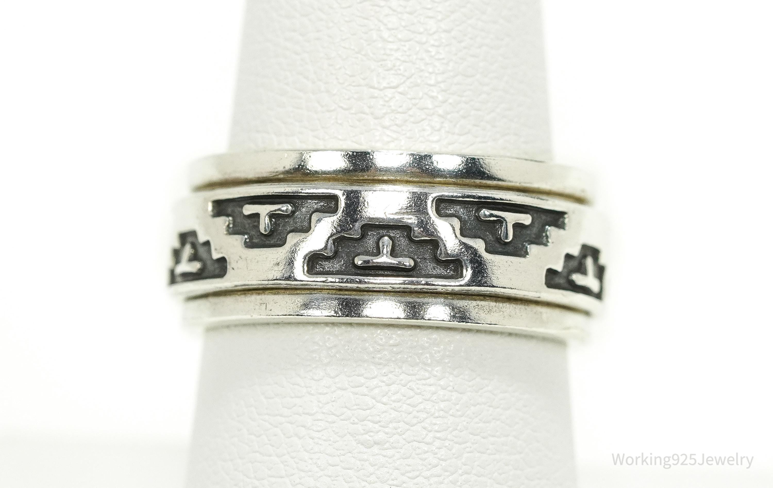 Vintage 950 Silver Spinner Band Ring - Size 8.25