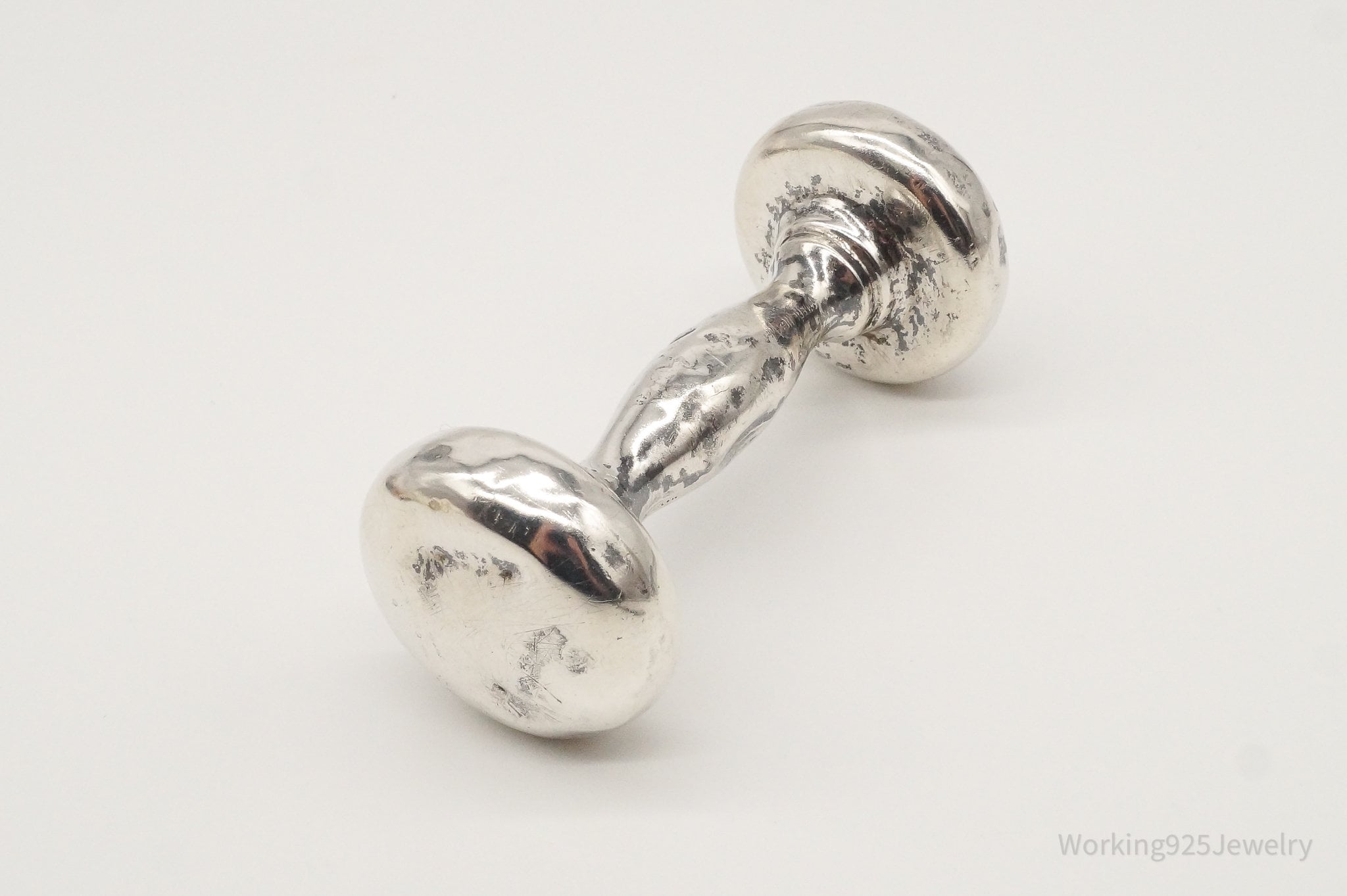 Large Antique Designer Webster Co Sterling Silver Baby Rattle