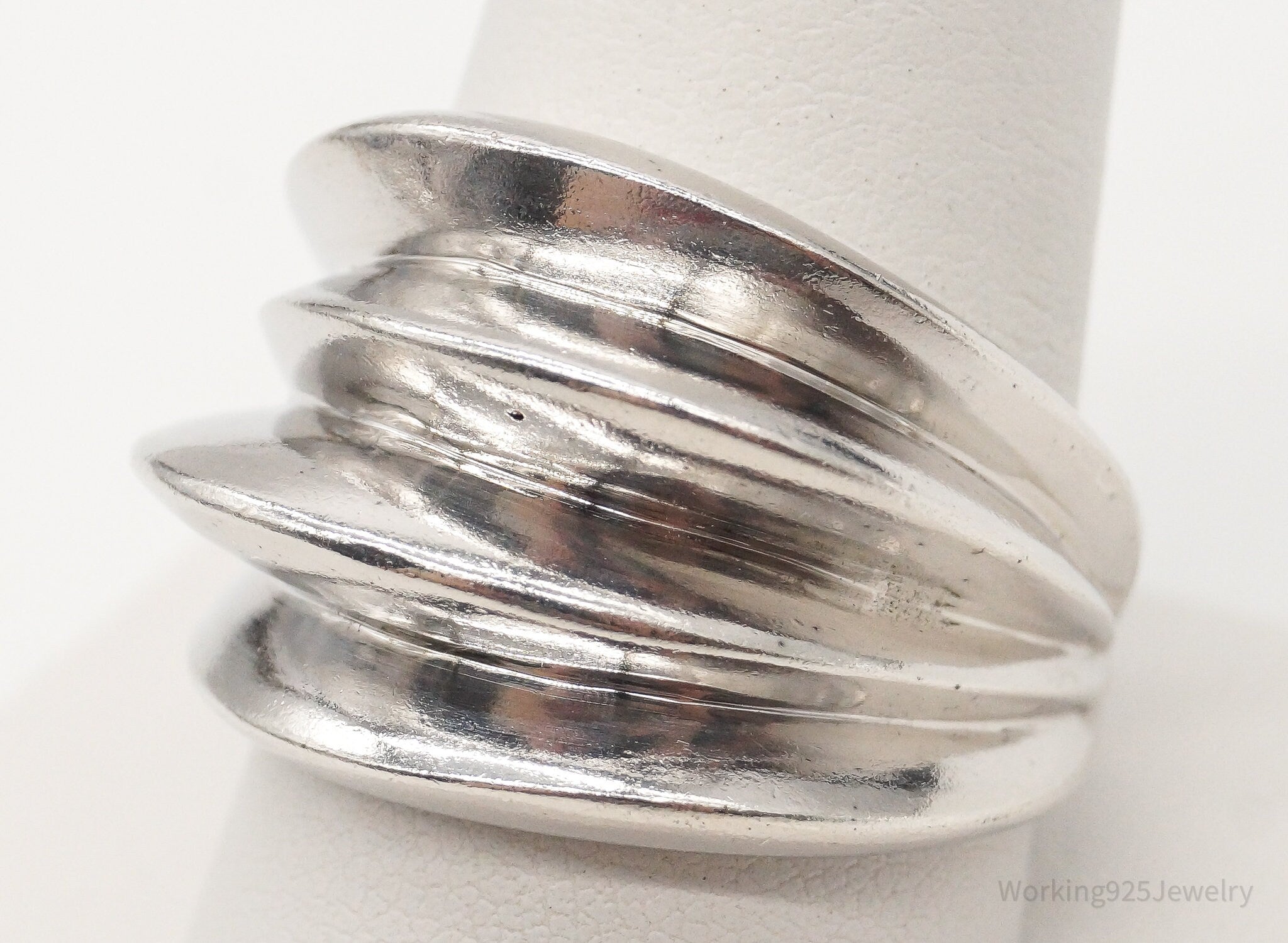 Vintage Modernist Sterling Silver Ring - Size 9.5