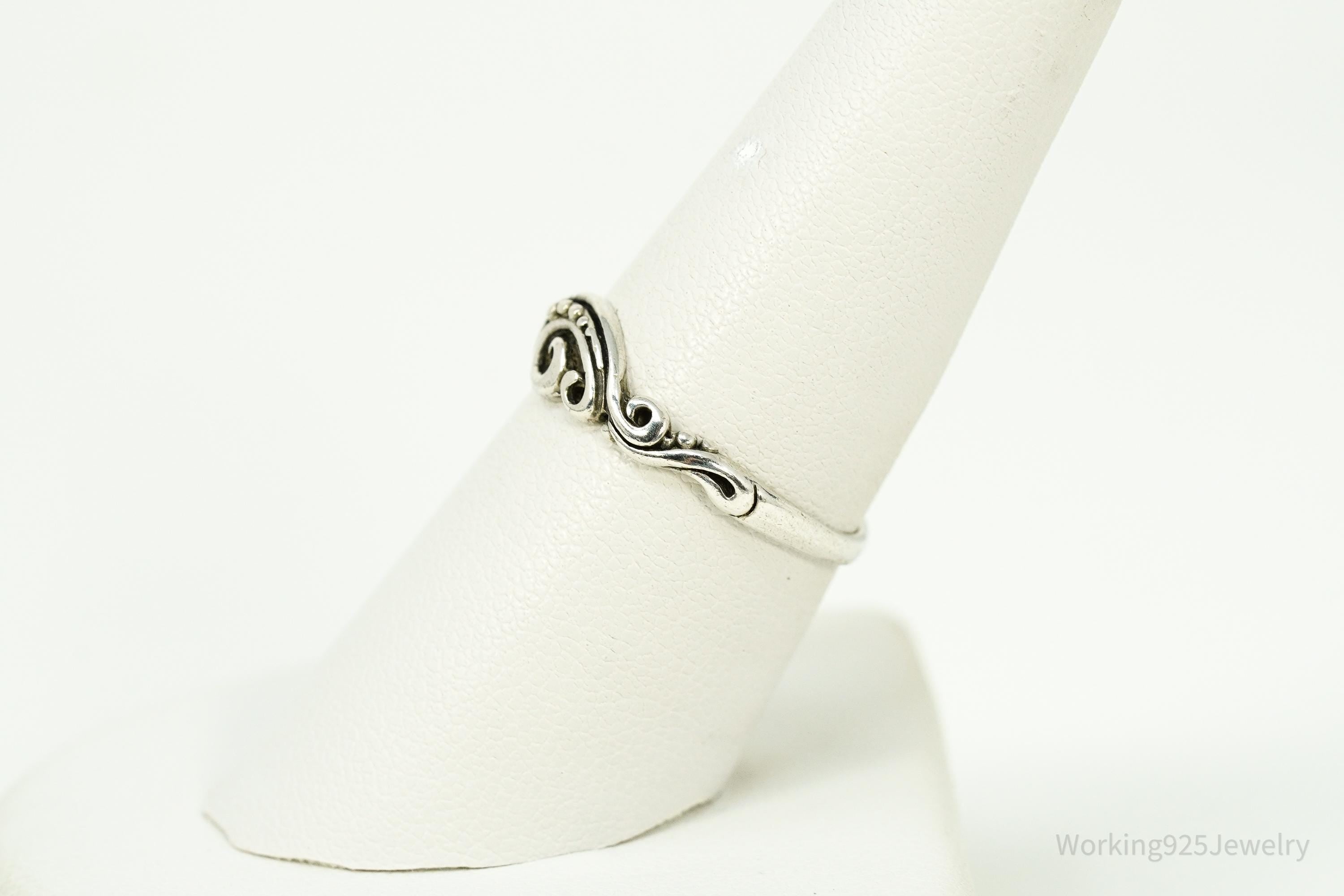 Vintage Art Deco Style Sterling Silver Ring - Size 7.75