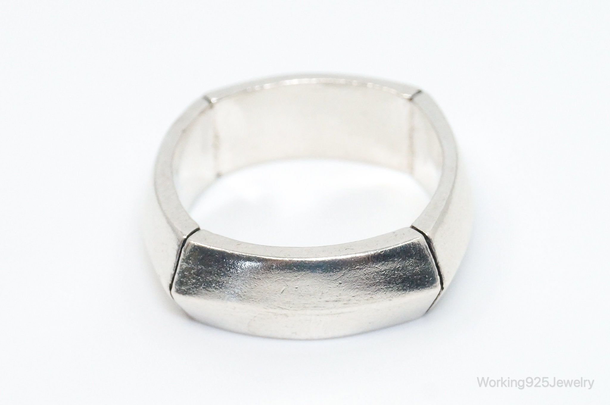 Vintage Modern Sterling Silver Band Ring - SZ 10.25