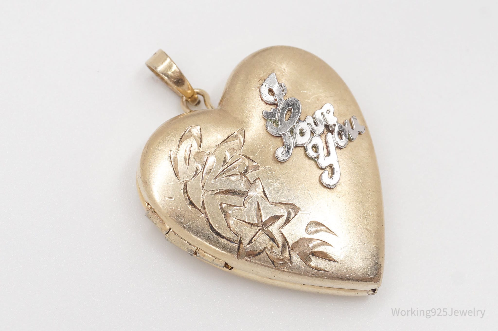 Vintage 14K Gold Filled "I Love You" Heart Locket Pendant