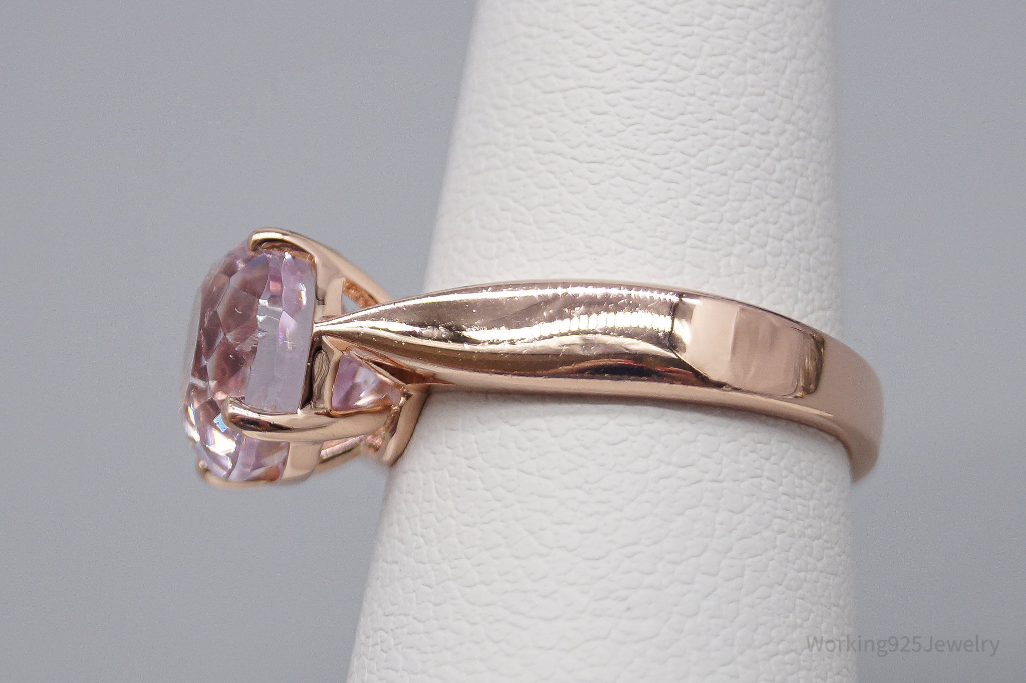 JTV BBJ Pink Kunzite 18K Rose Gold Over Sterling Silver Ring - Size 5