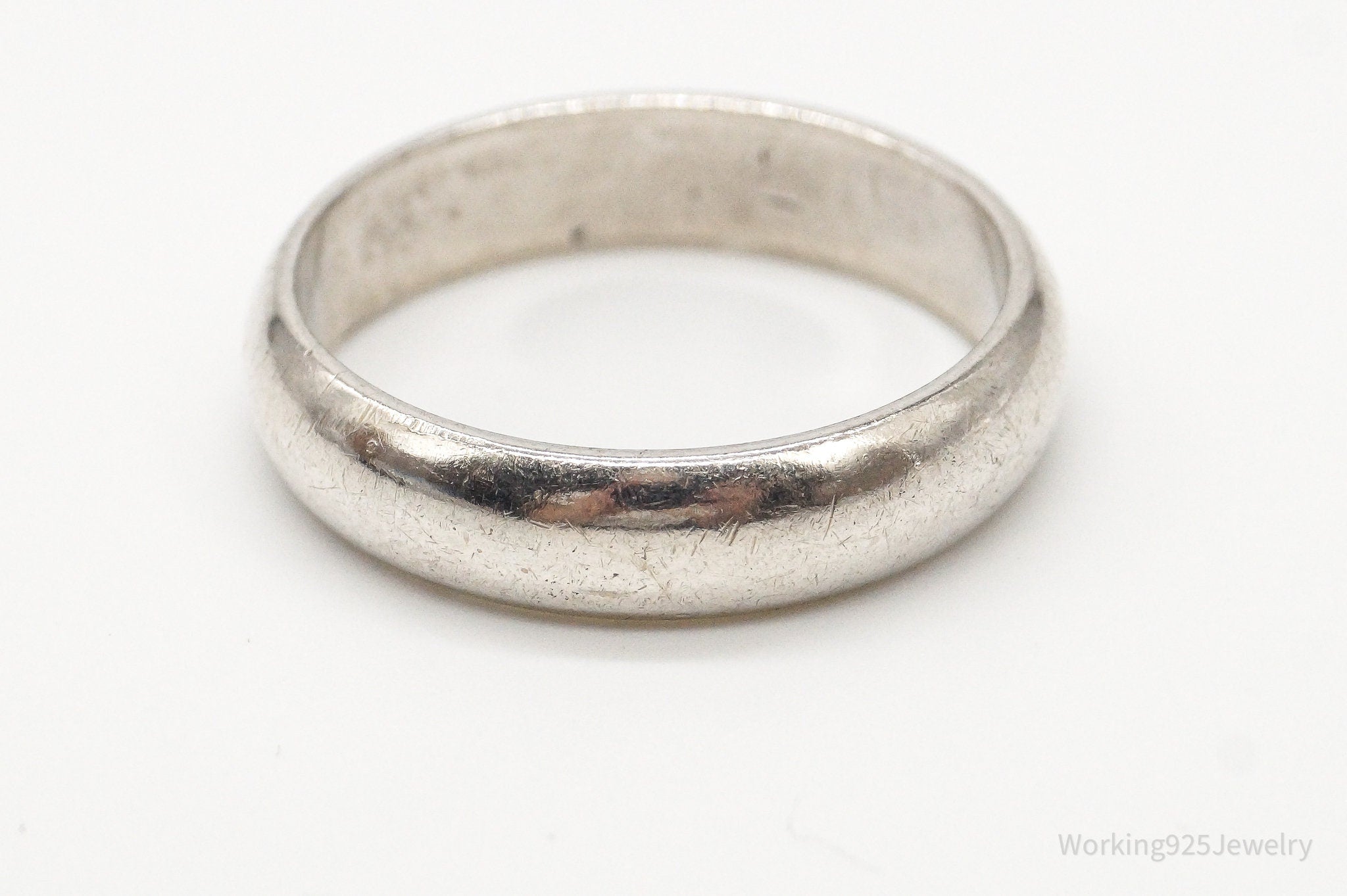 Vintage Sterling Silver Modern Band Ring - Size 12