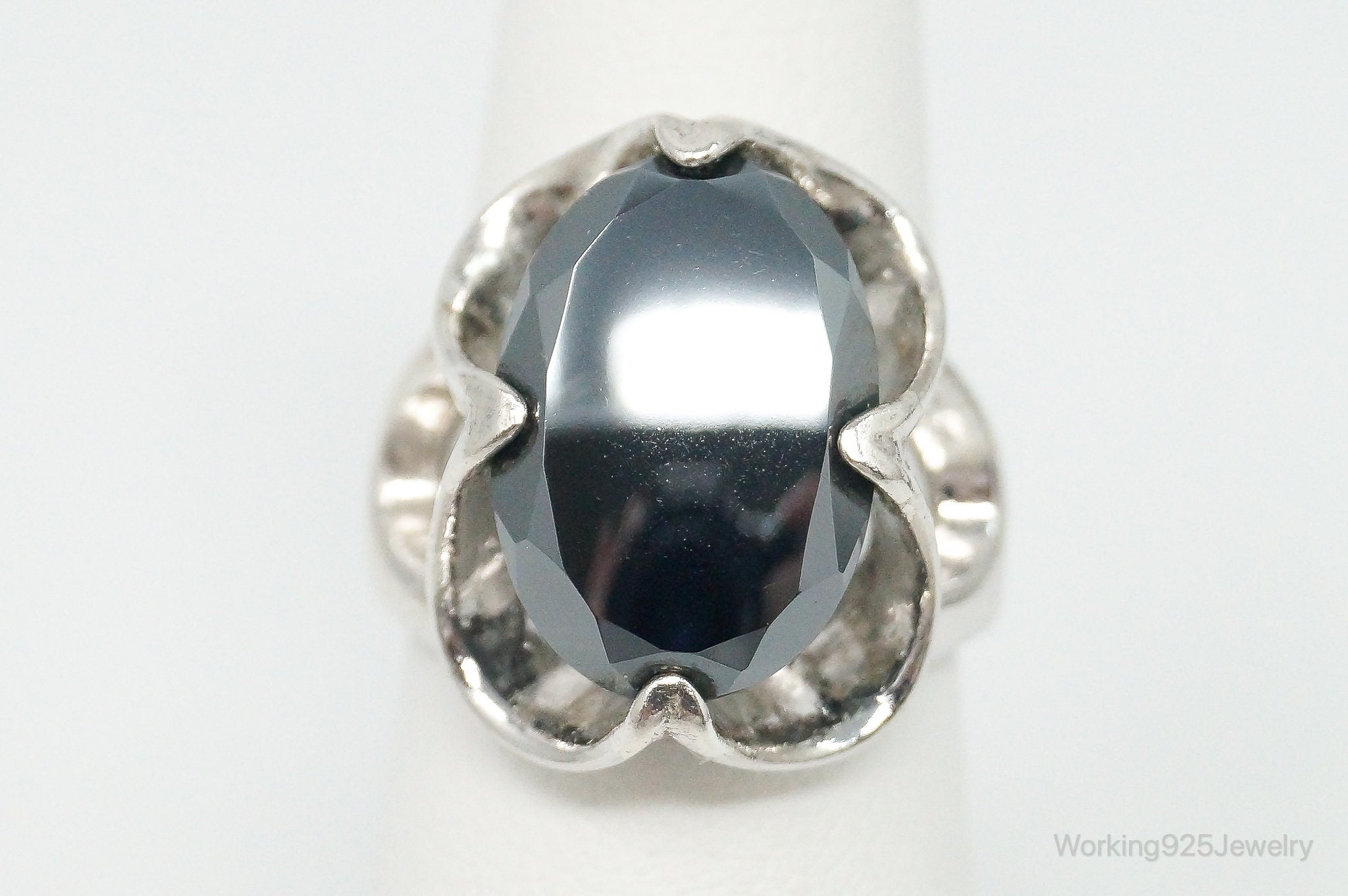 Vintage Wheeler Manufacturing Co Hematite Sterling Silver Ring - Size 6