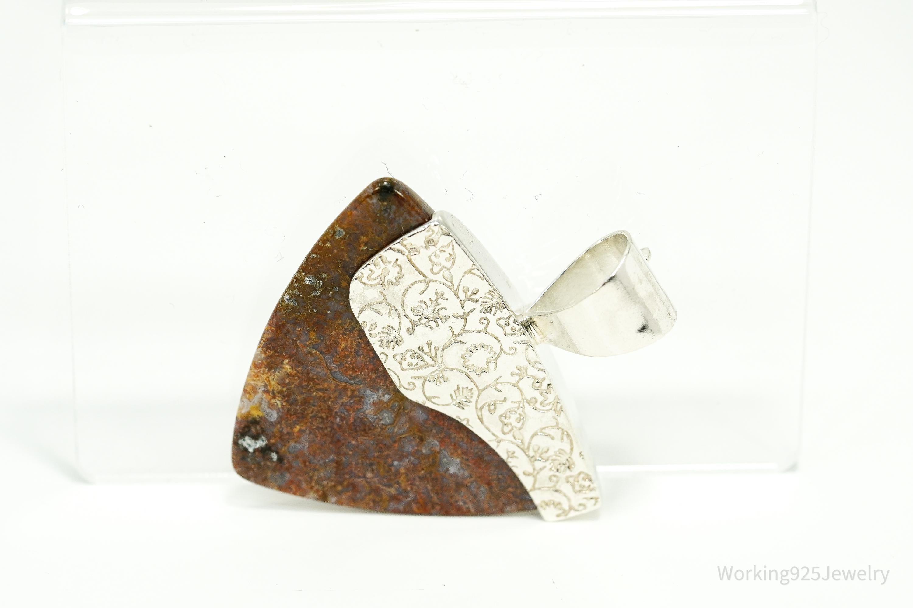 Vintage JAY KING Desert Rose Trading Large Dinosaur Bone Sterling Silver Pendant