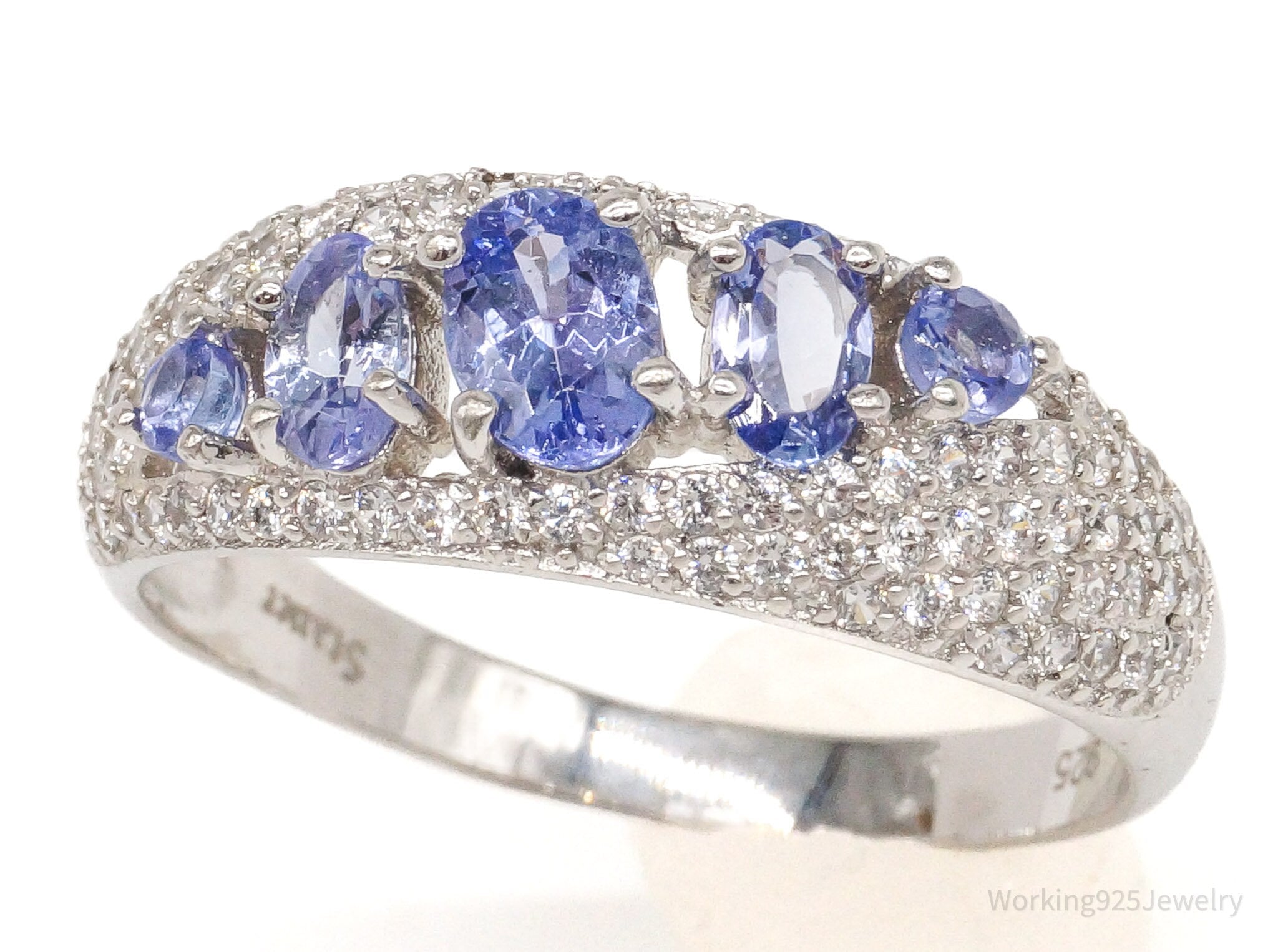 Designer Stauer Tanzanite & White Zircon Sterling Silver - Ring 10