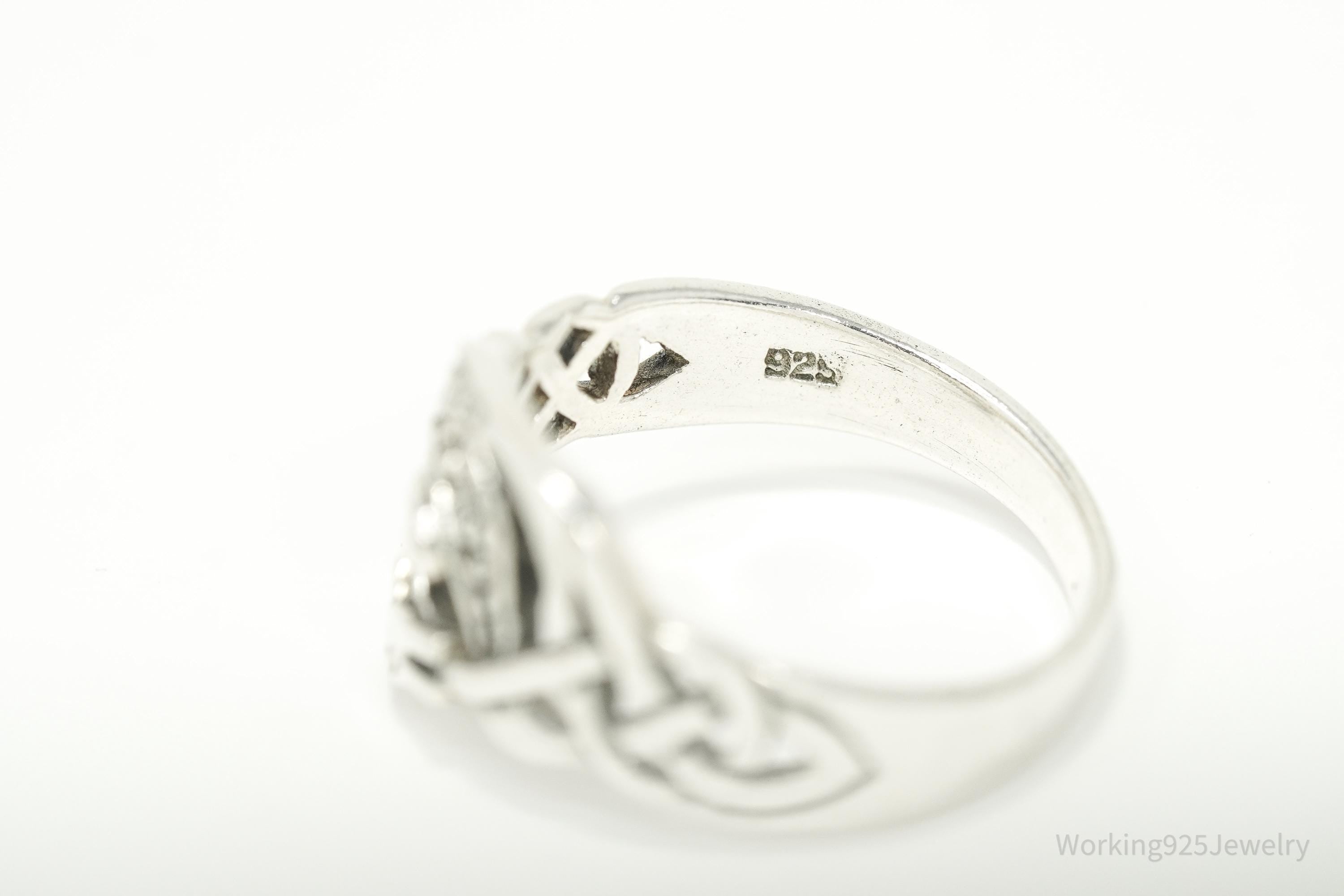 Vintage Dragon Celtic Knot Sterling Silver Ring - Size 9.25