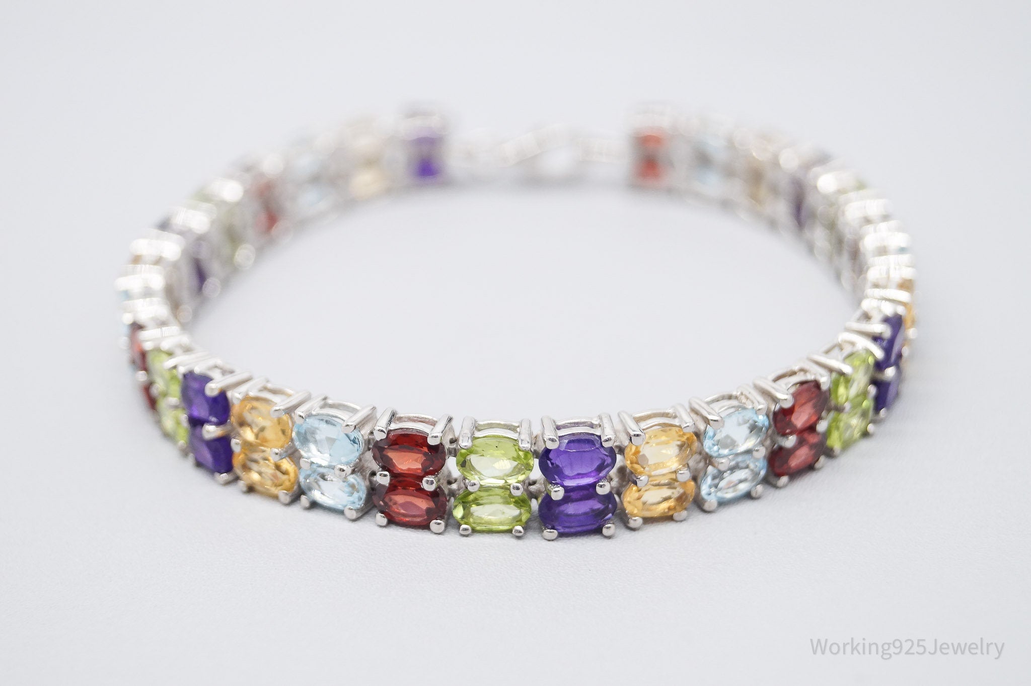 Vintage JTV TGGC Multi Gemstone Sterling Silver Bracelet