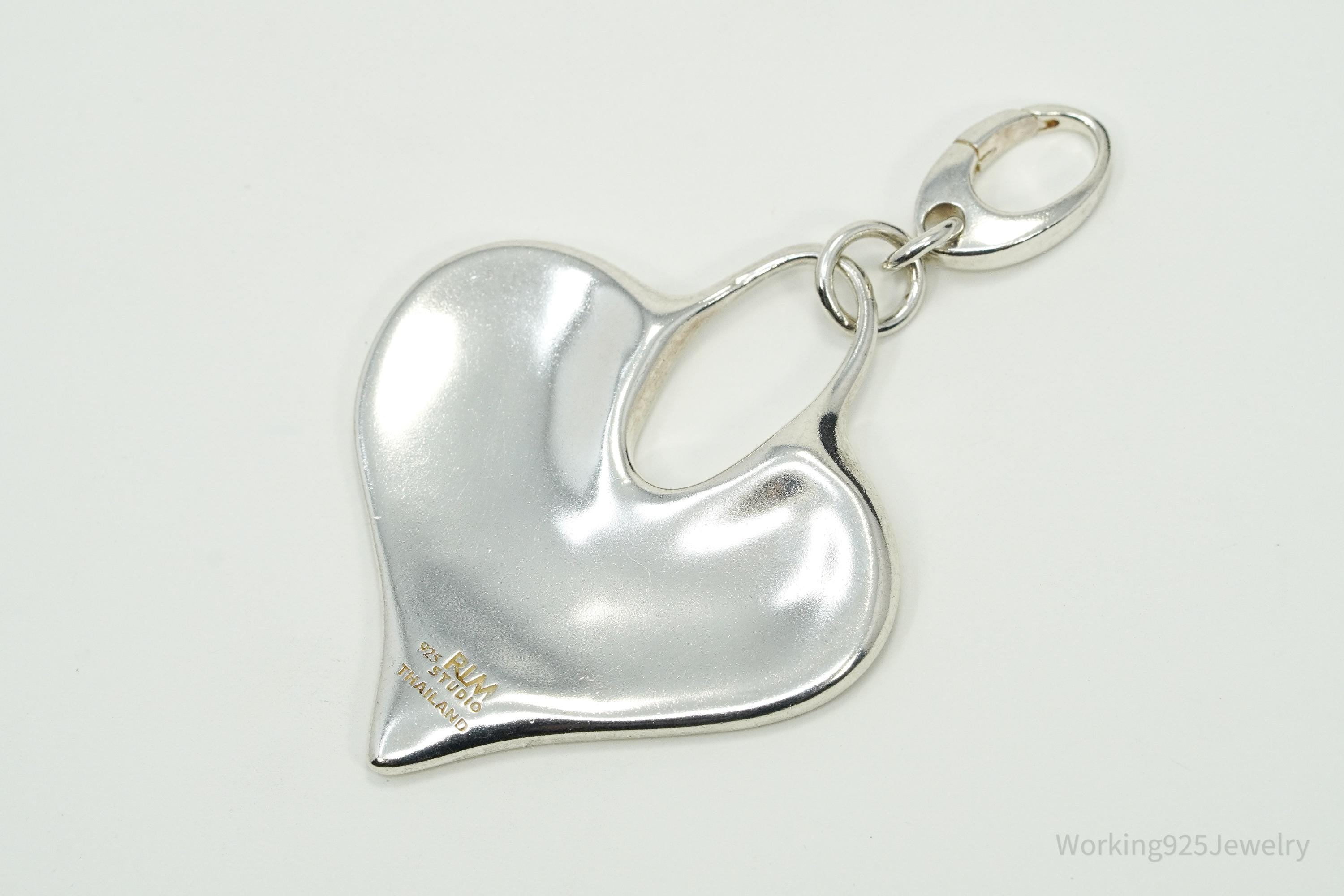 Designer RLM Studios Robert Lee Morris Large Heart Sterling Silver Pendant