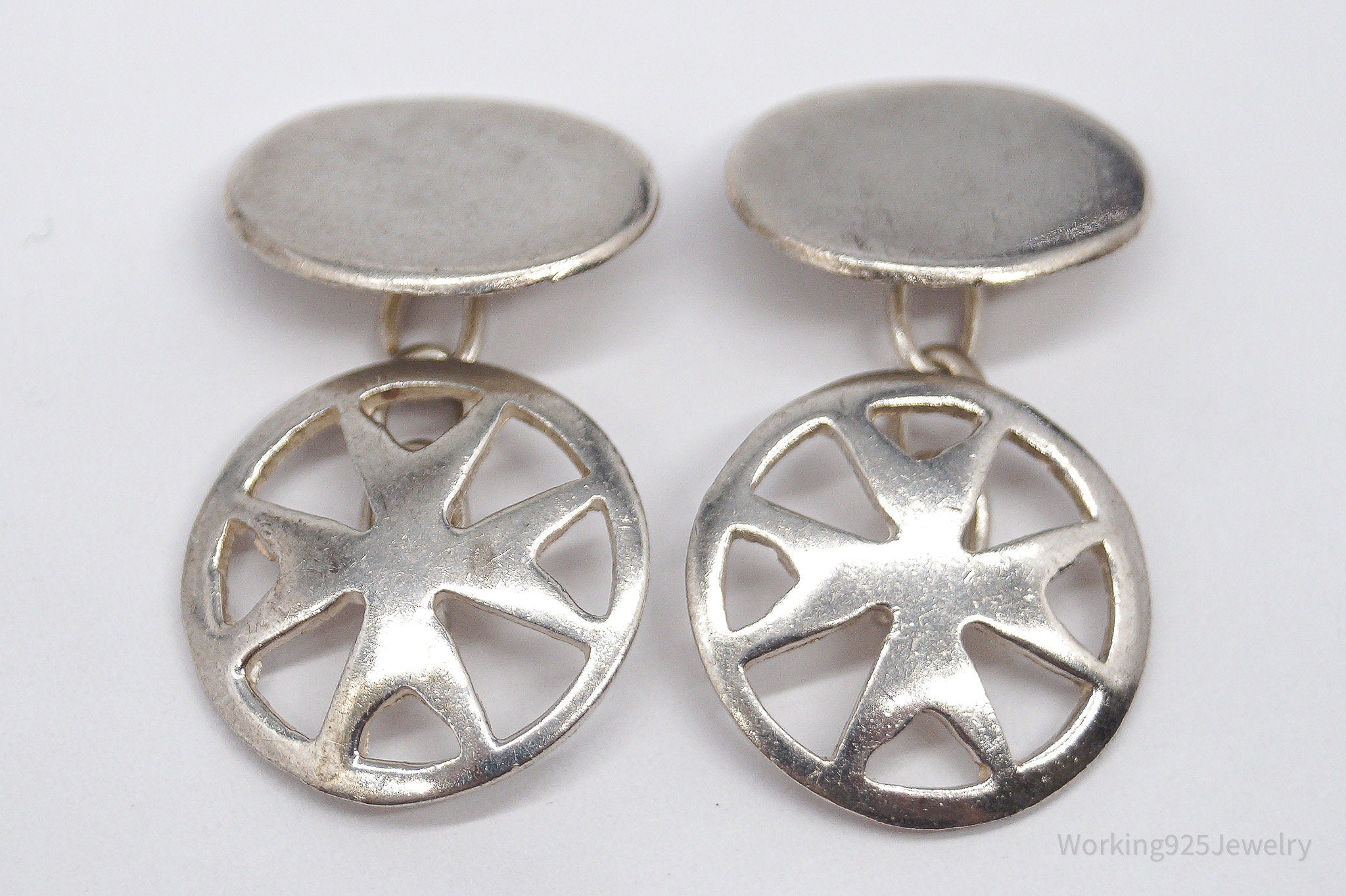 Antique Maltese Cross 917 Silver Cufflinks
