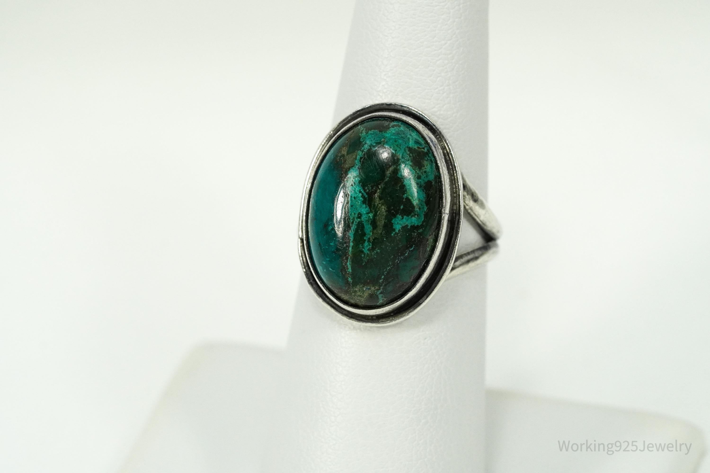 Vintage Chrysocolla Silver Ring - Size 7