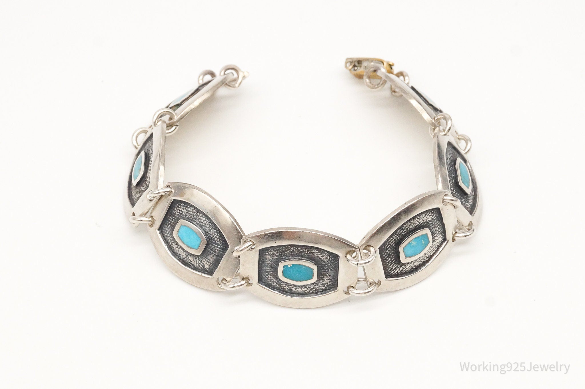 Vintage Native American Turquoise Silver Bracelet