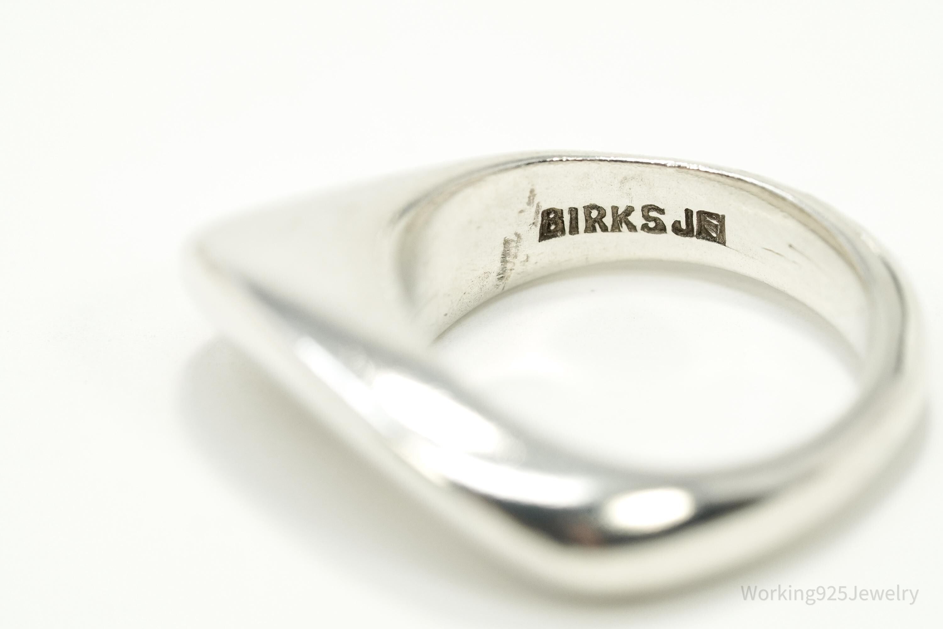 Birks Modernist Style Sterling Silver Ring - Size 5.75