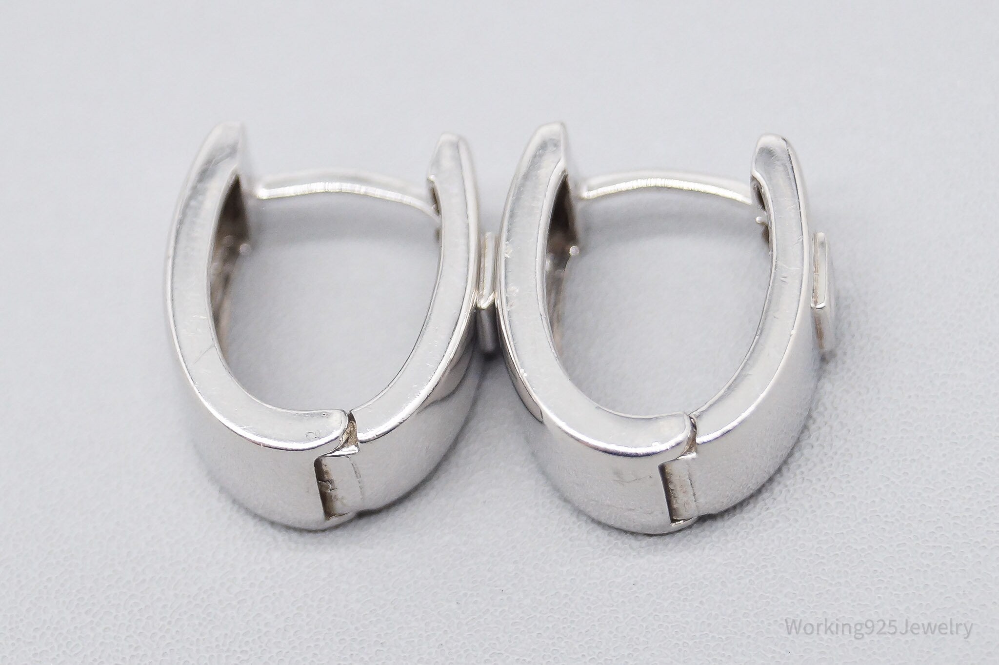 VTG Designer ELLE Ruby Signature Sterling Silver Hoop Earrings