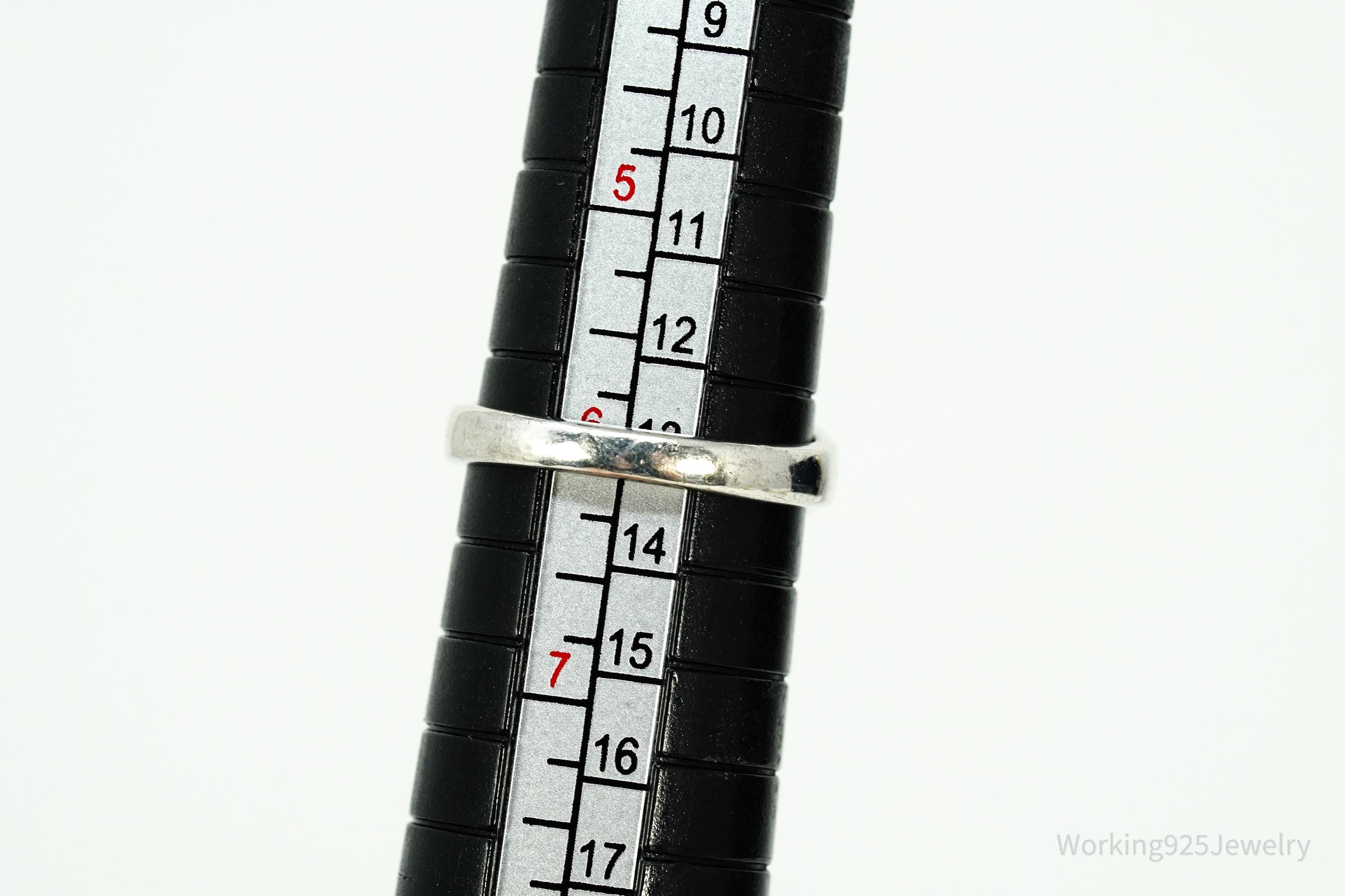 Vintage Blue Topaz Sterling Silver Ring - Size 6