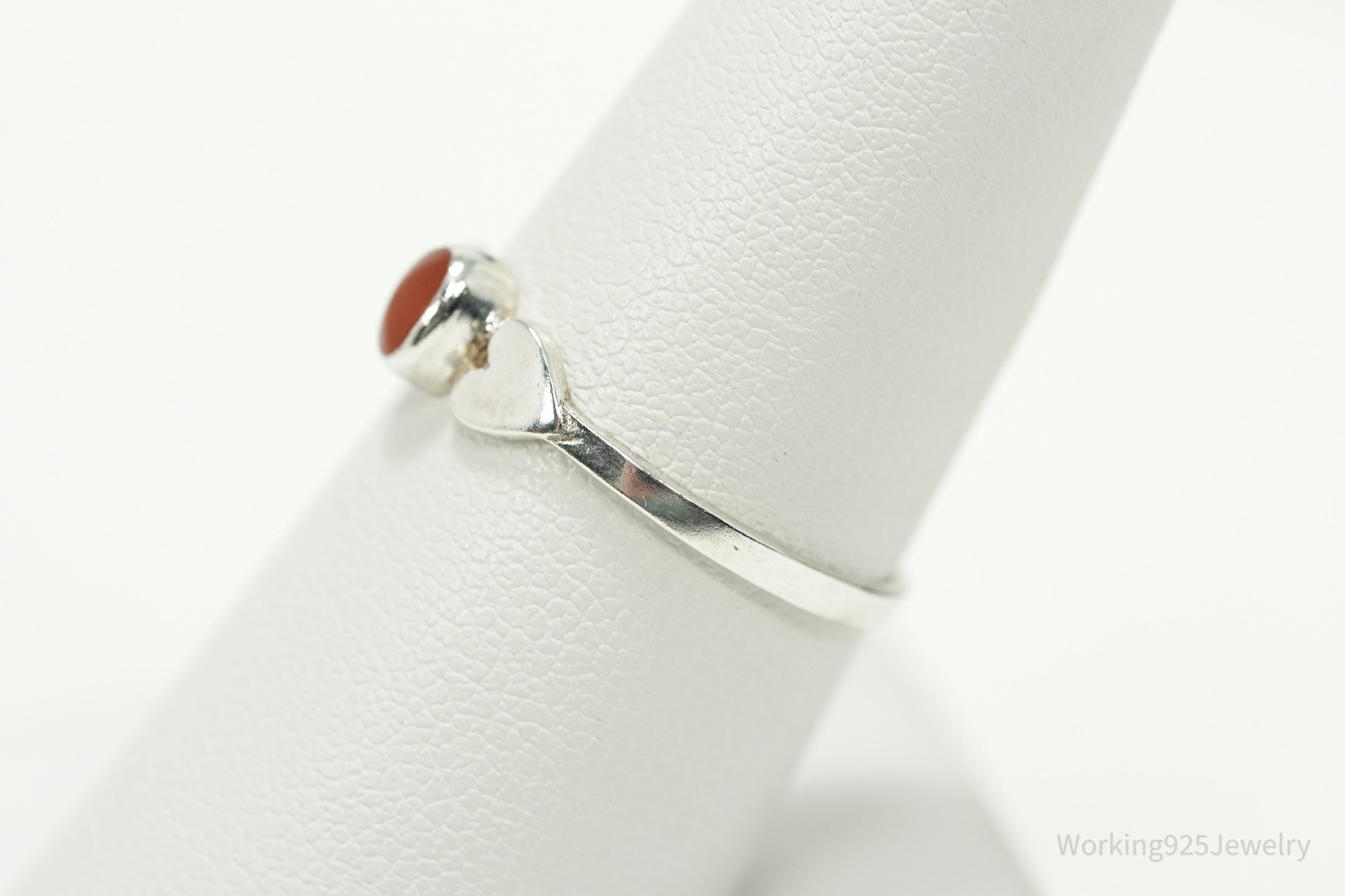 Vintage Carnelian Sterling Silver Ring - Size 8