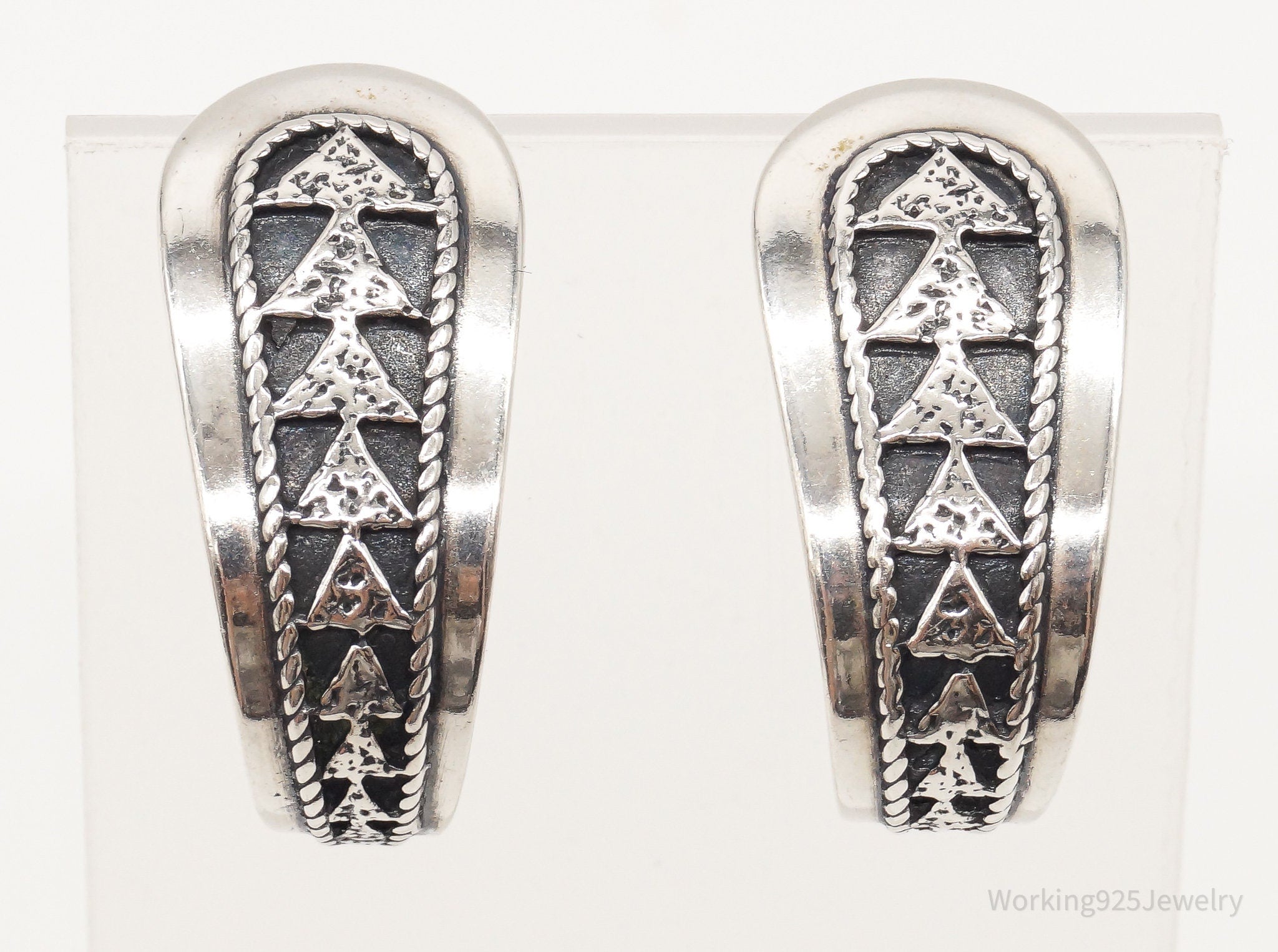 Western Designer Carolyn Pollack Relios RMT Tribal Sterling Silver Earrings