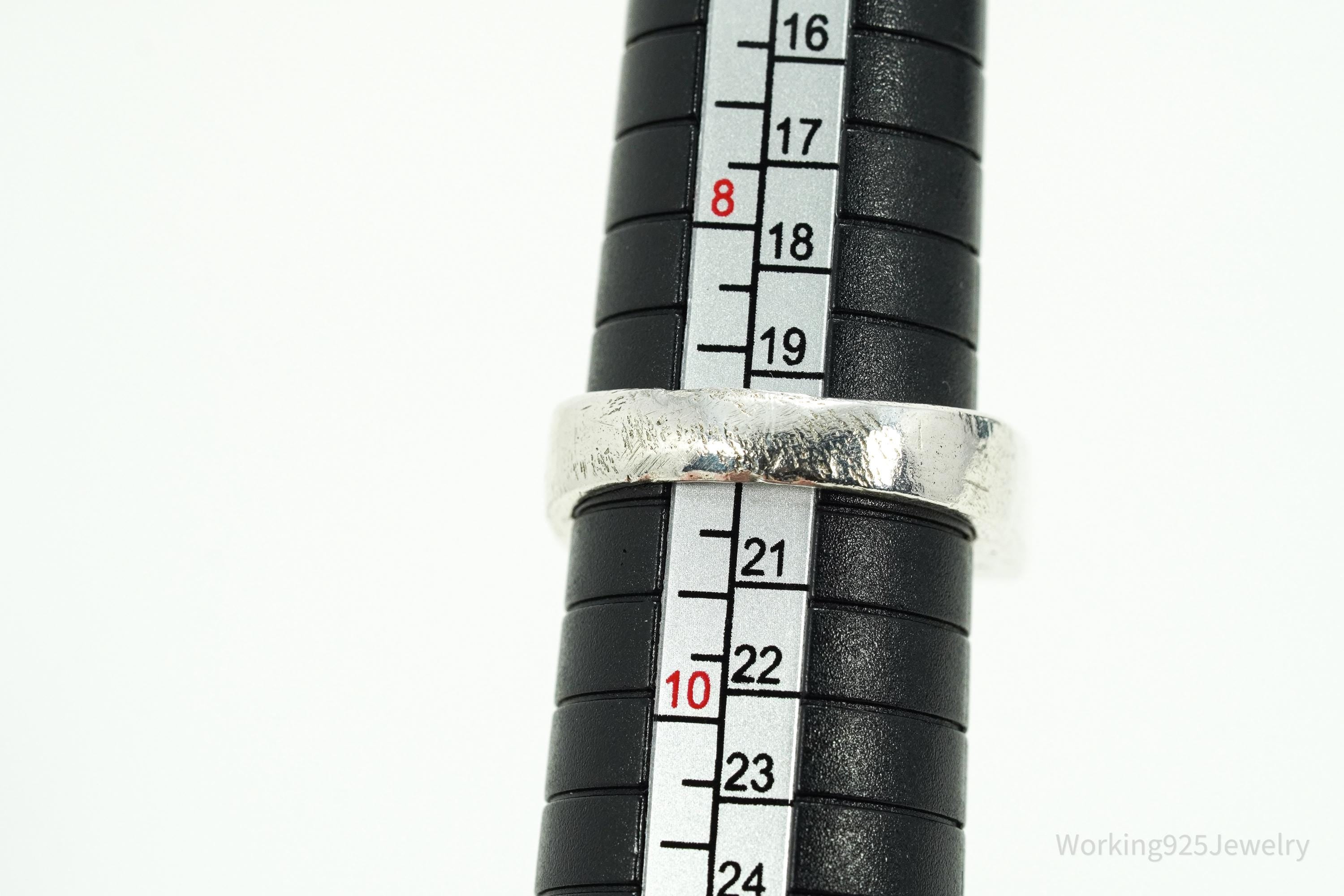 Vintage Triple Pyramid Silver Handmade Band Ring - Size 9