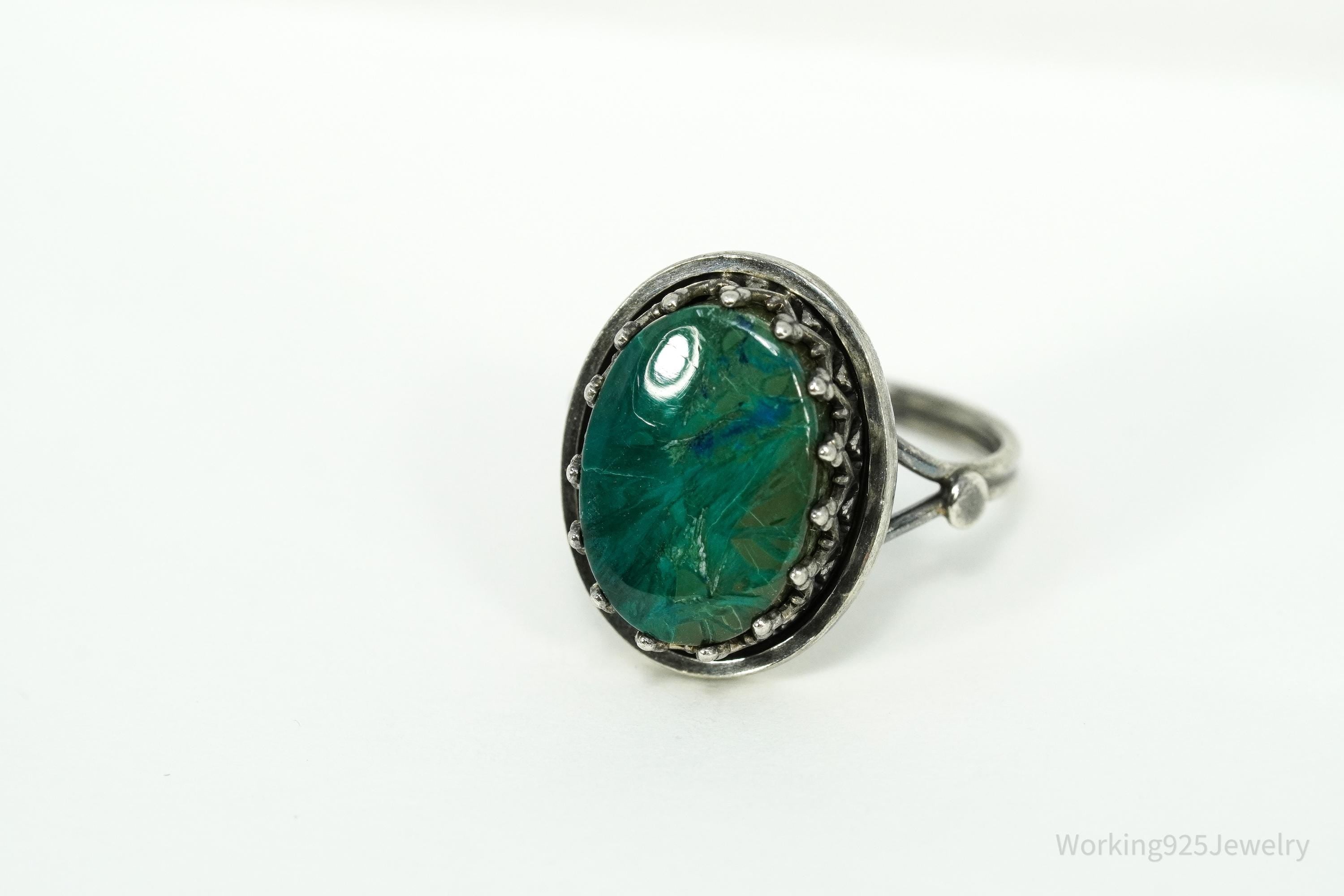 Vintage Chrysocolla Sterling Silver Ring - Size 6