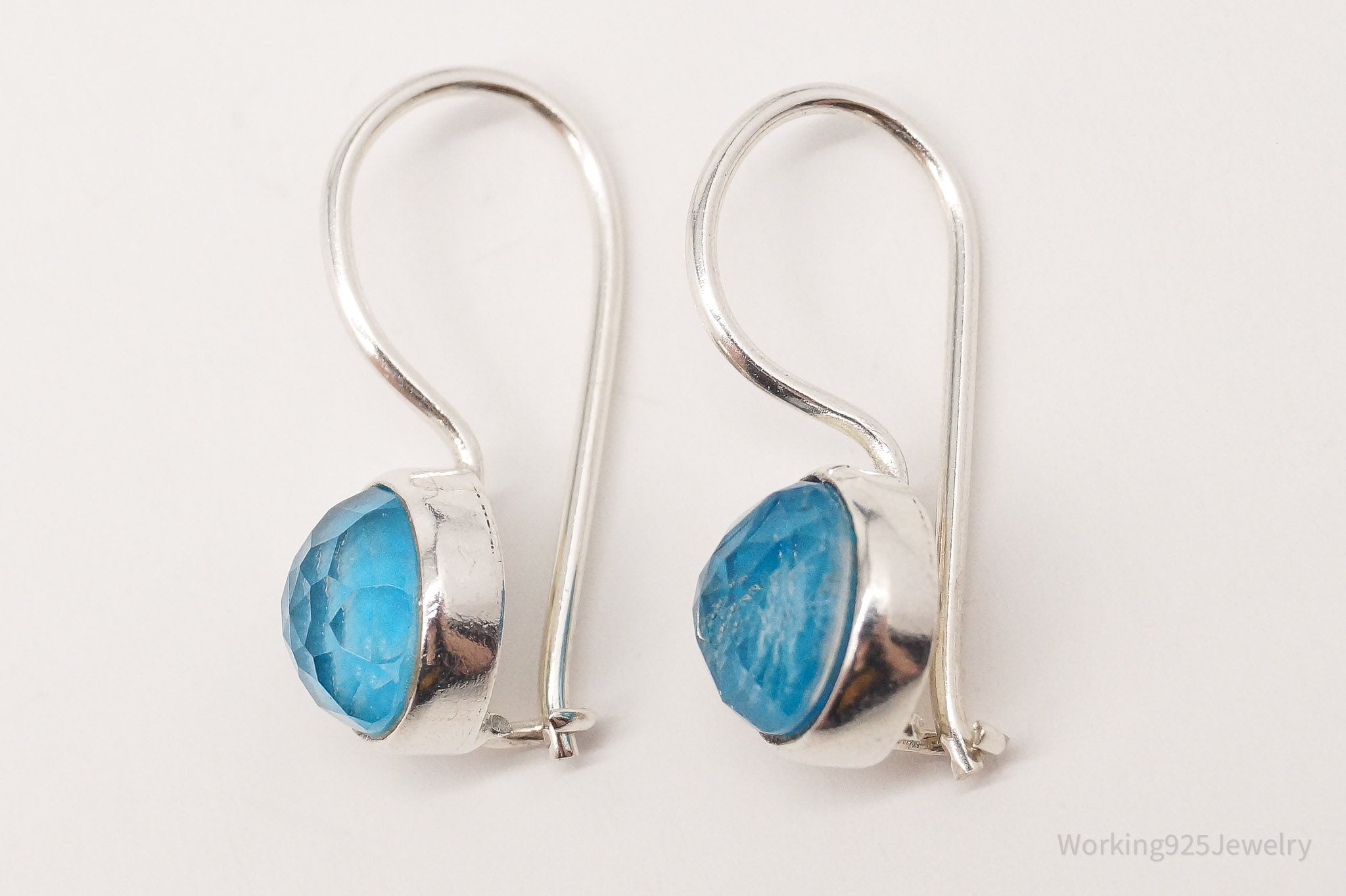 Vintage Blue Apatite Sterling Silver Earrings