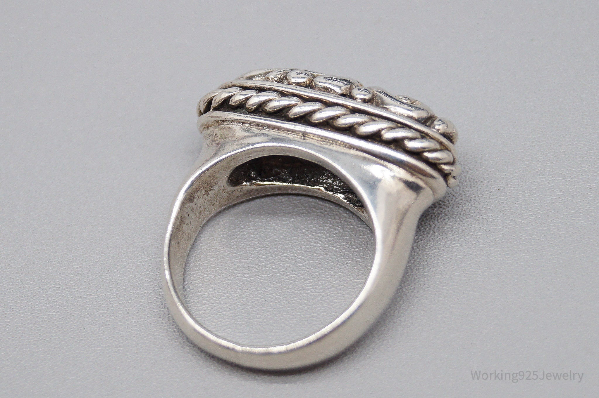Vintage Puffy Swirls & Scrolls Sterling Silver Ring - Size 6