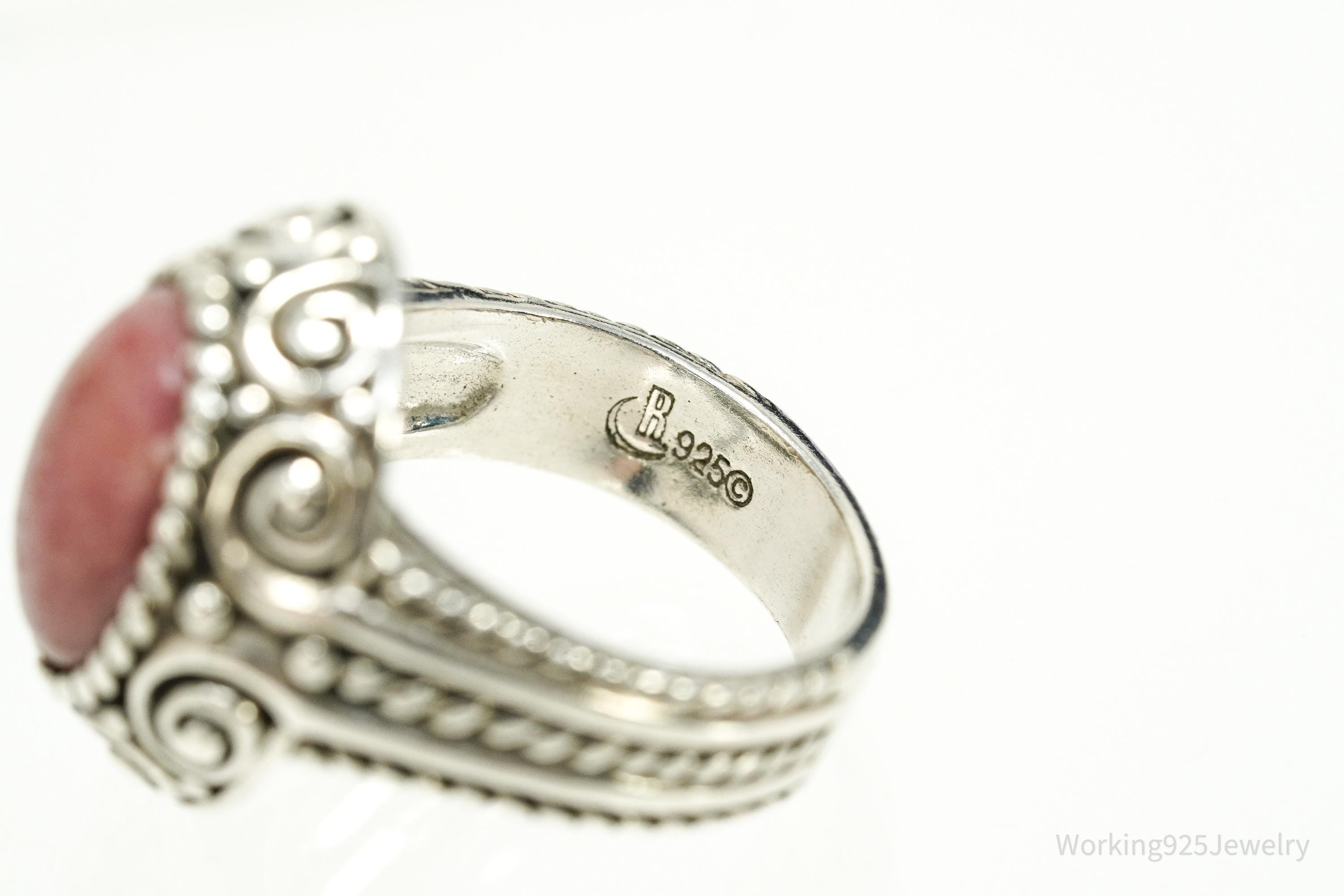 Vintage Native Carolyn Pollack Rhodonite Sterling Silver Ring - Size 8