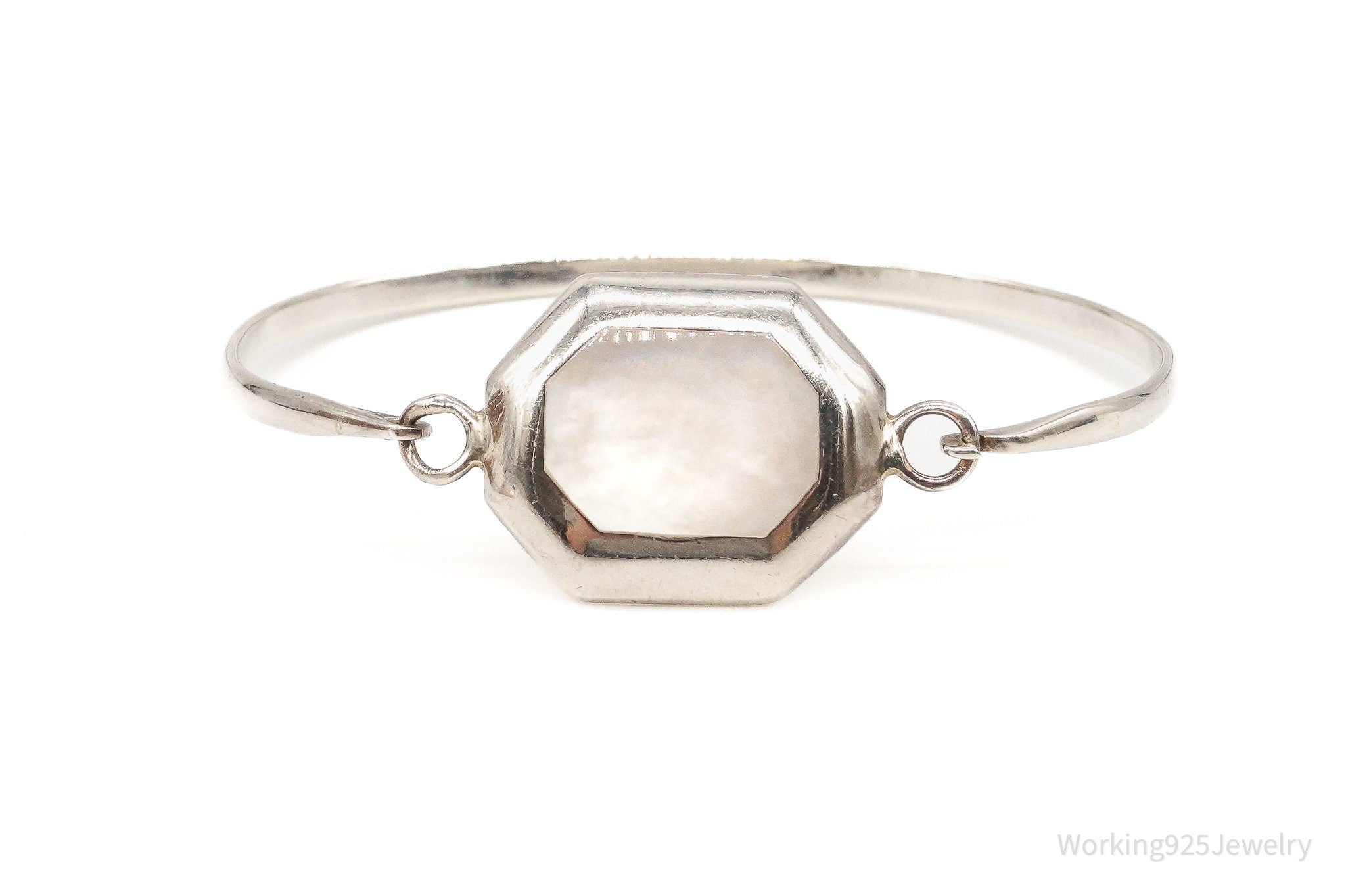 Vintage Mother Of Pearl Sterling Silver Bracelet