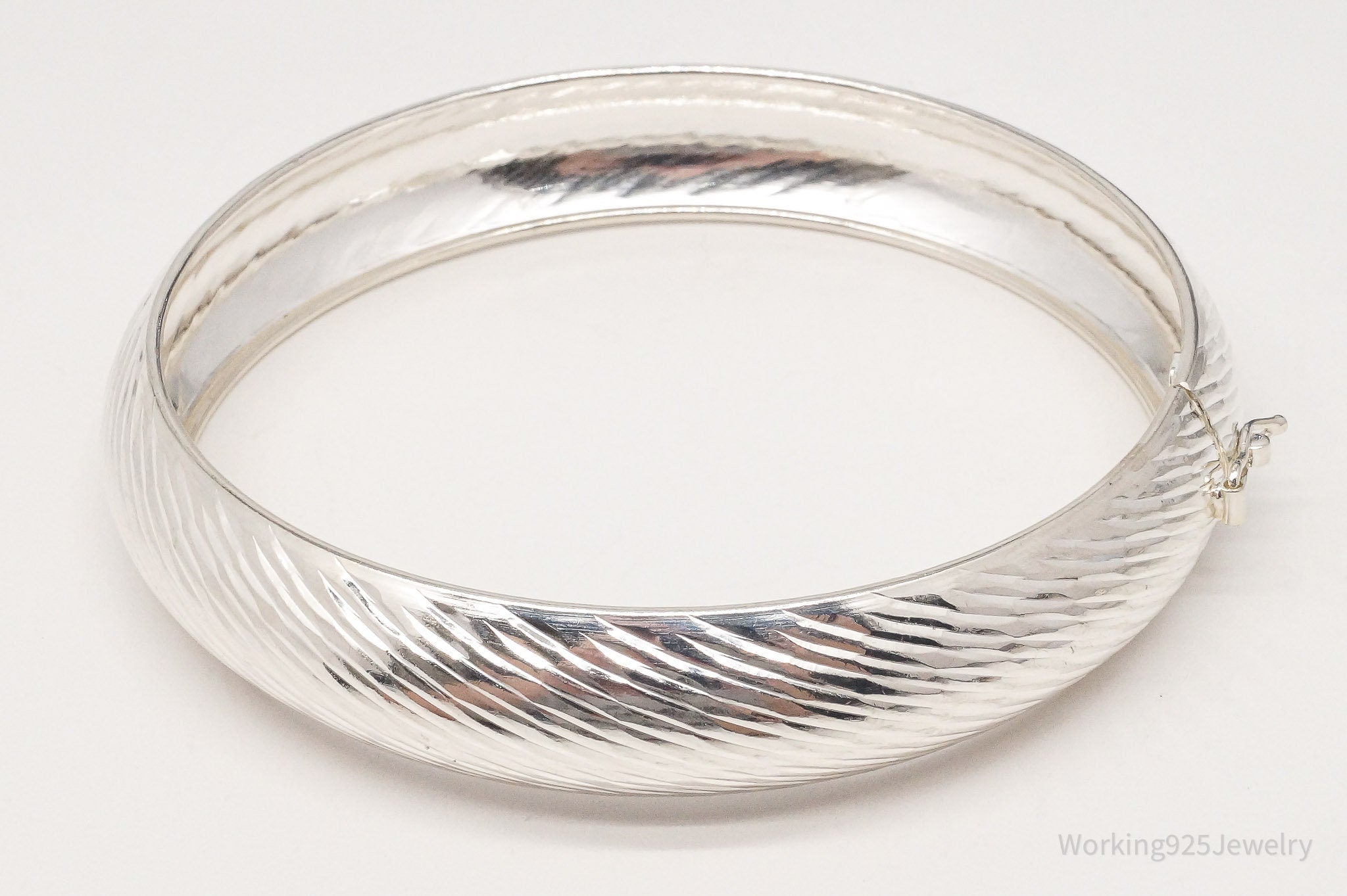 Vintage Italian Designer LIRM Textured Sterling Silver Bracelet