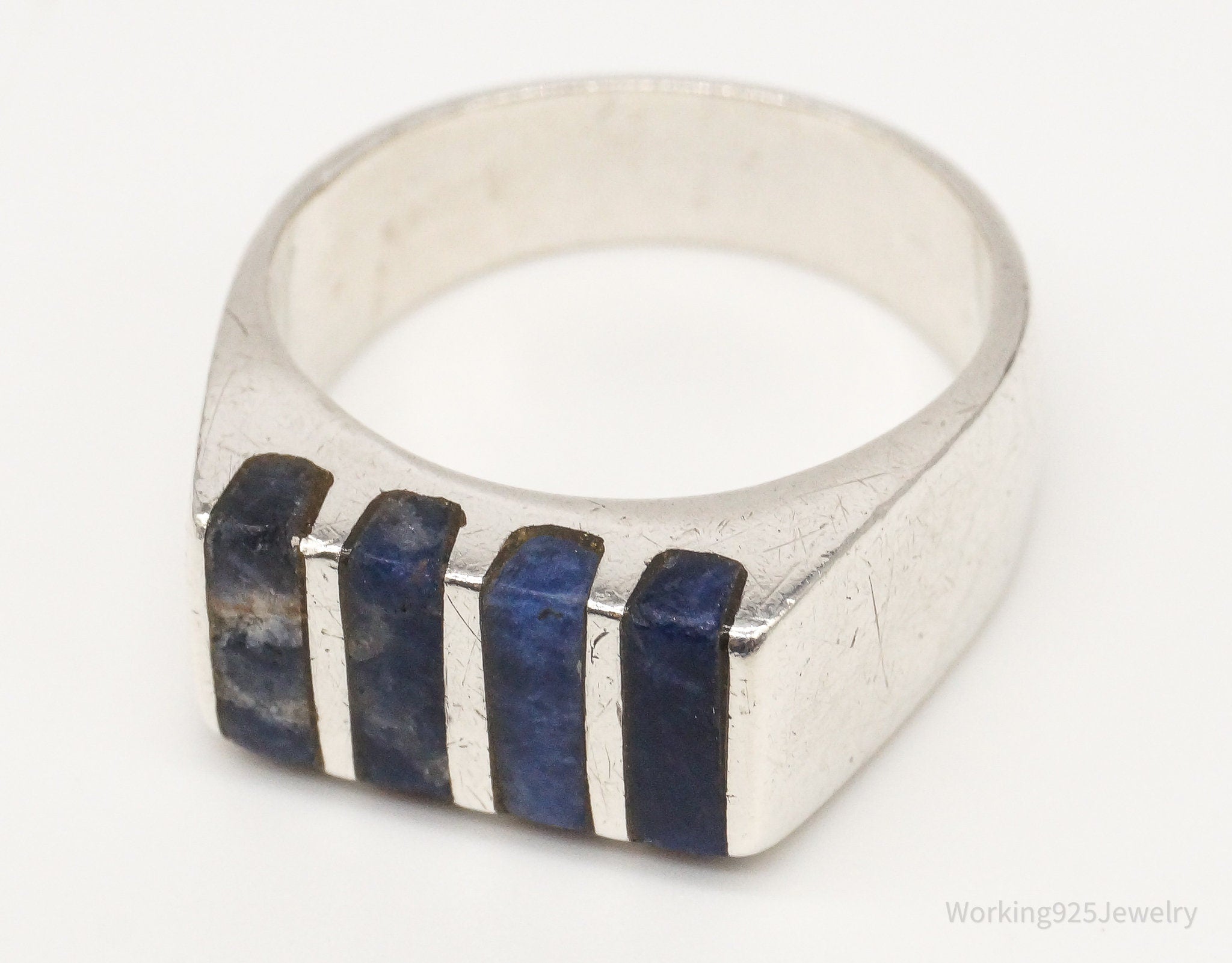 Vintage Mexico Sodalite Sterling Silver Ring - Size 9