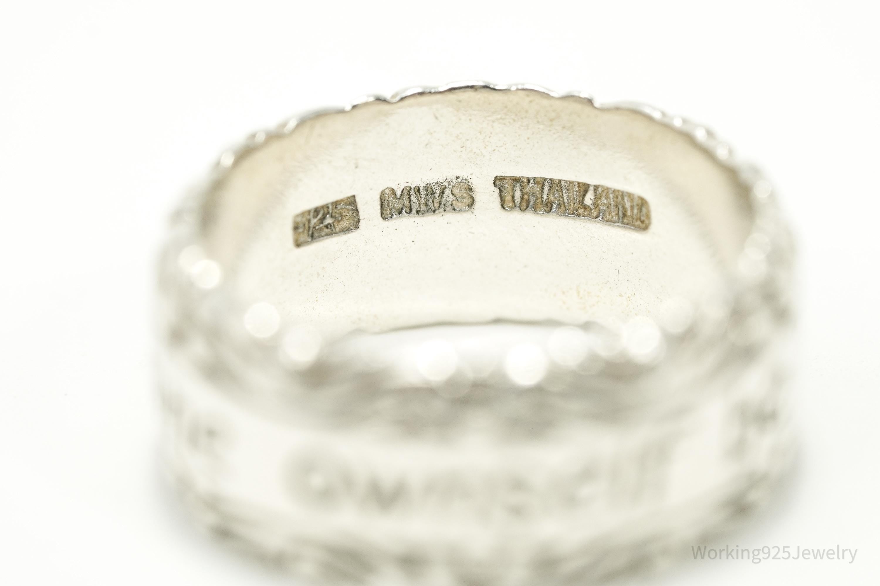 Vintage "To Thine Own Self Be True" Quote Sterling Silver Ring - Size 7.75