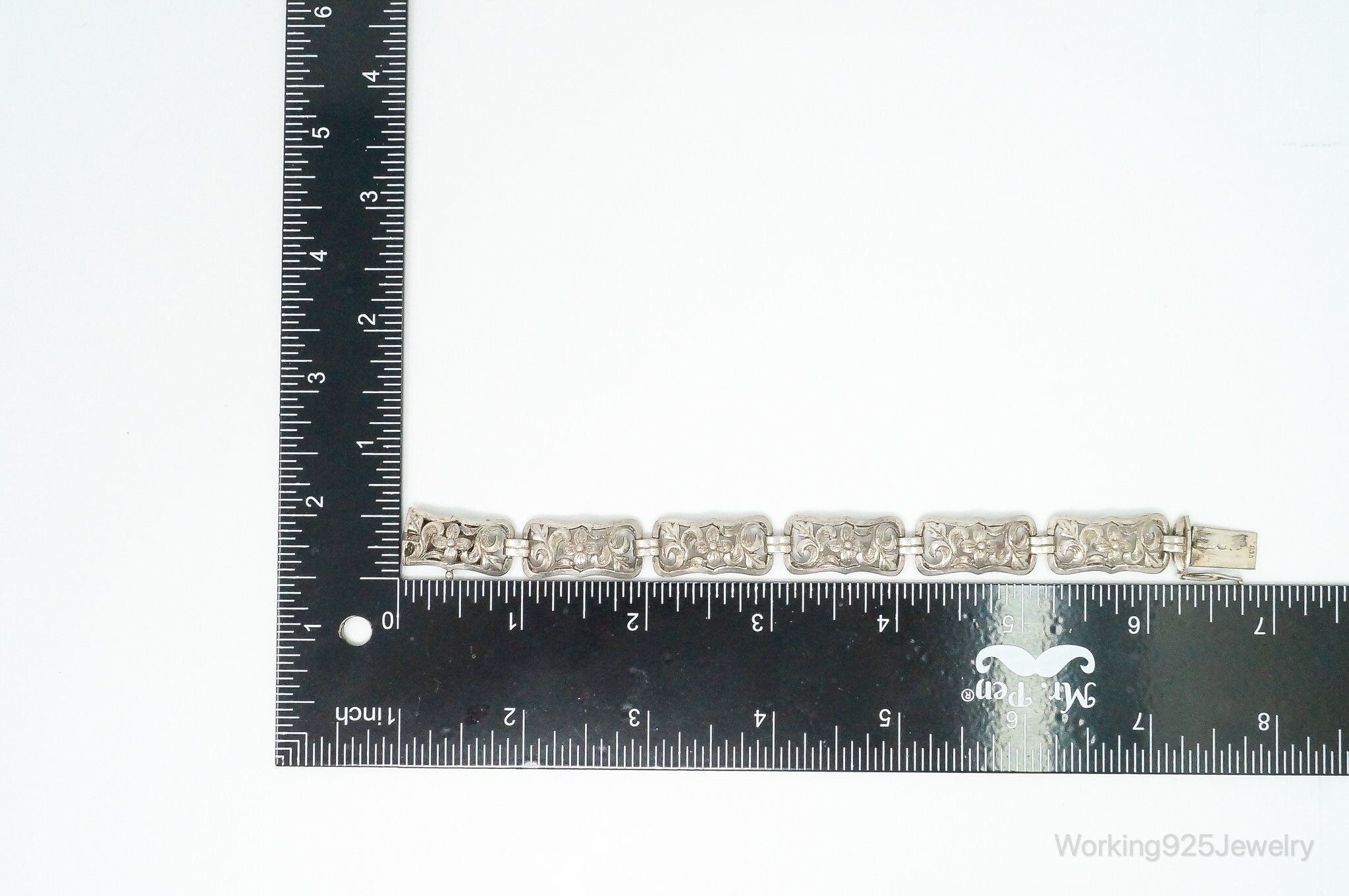 Vintage Art Nouveau 835 Silver Link Bracelet