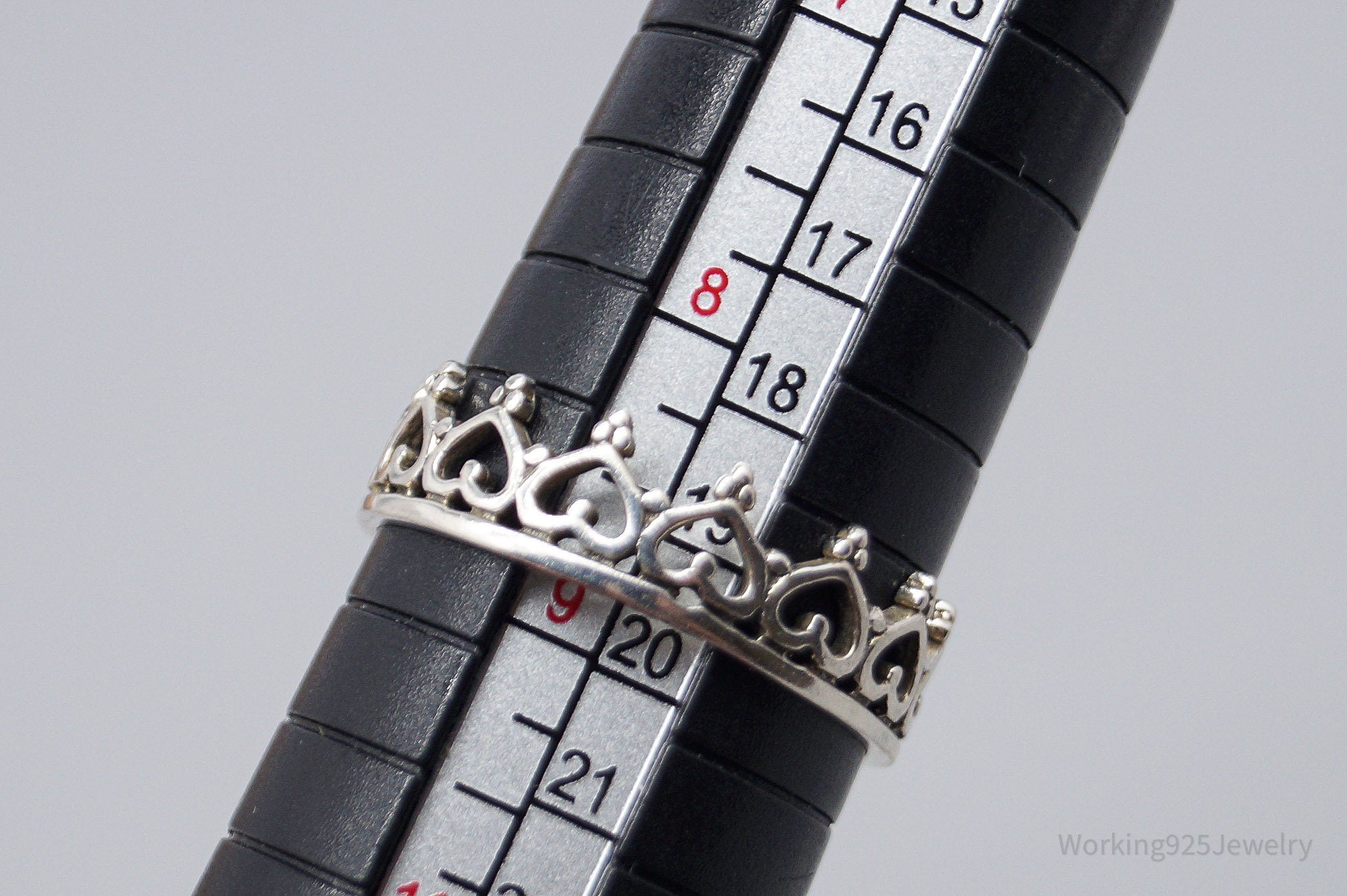Vintage Crown Sterling Silver Ring - Size 8.75