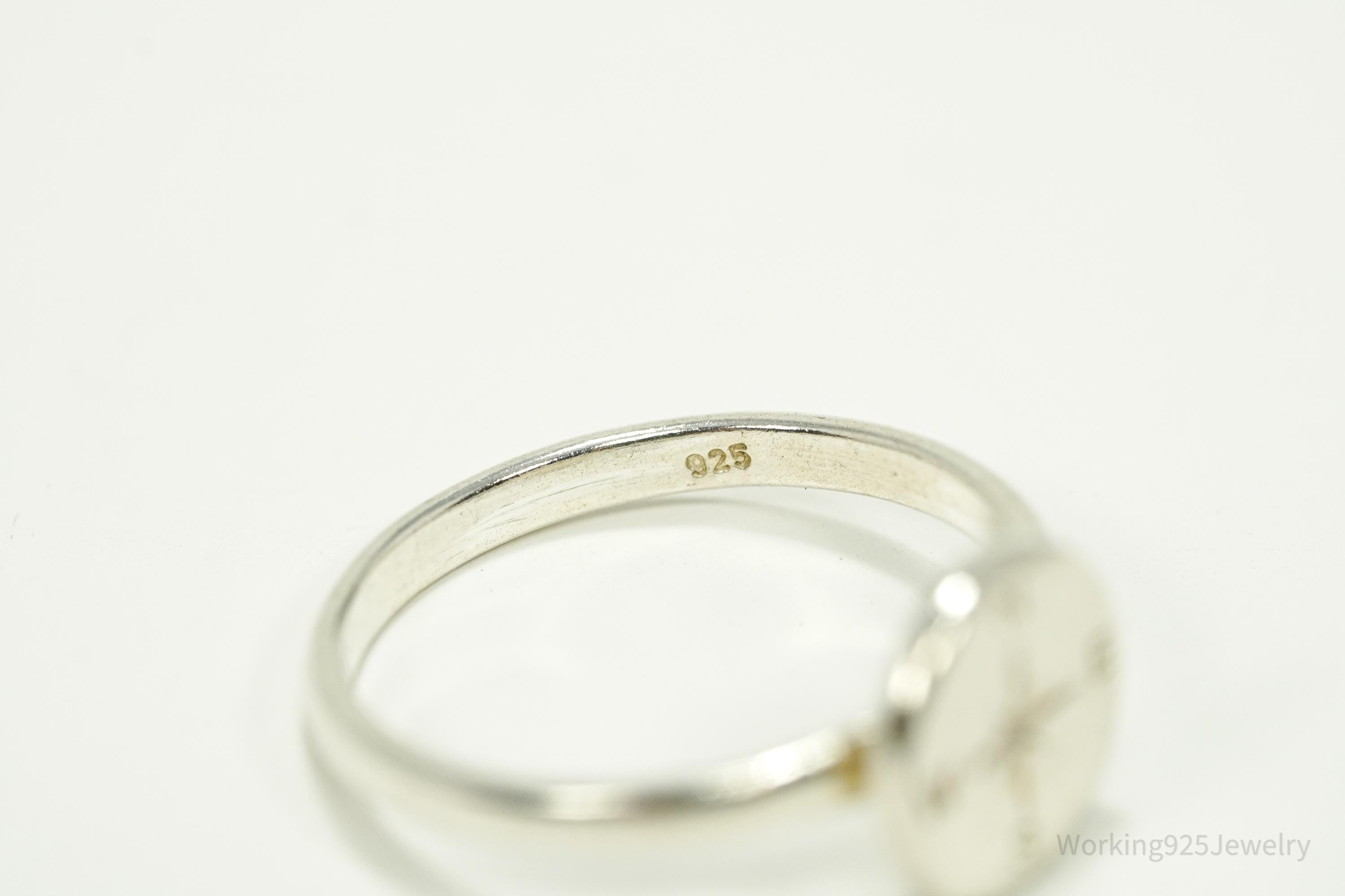 Vintage Compass Sterling Silver Ring - 6