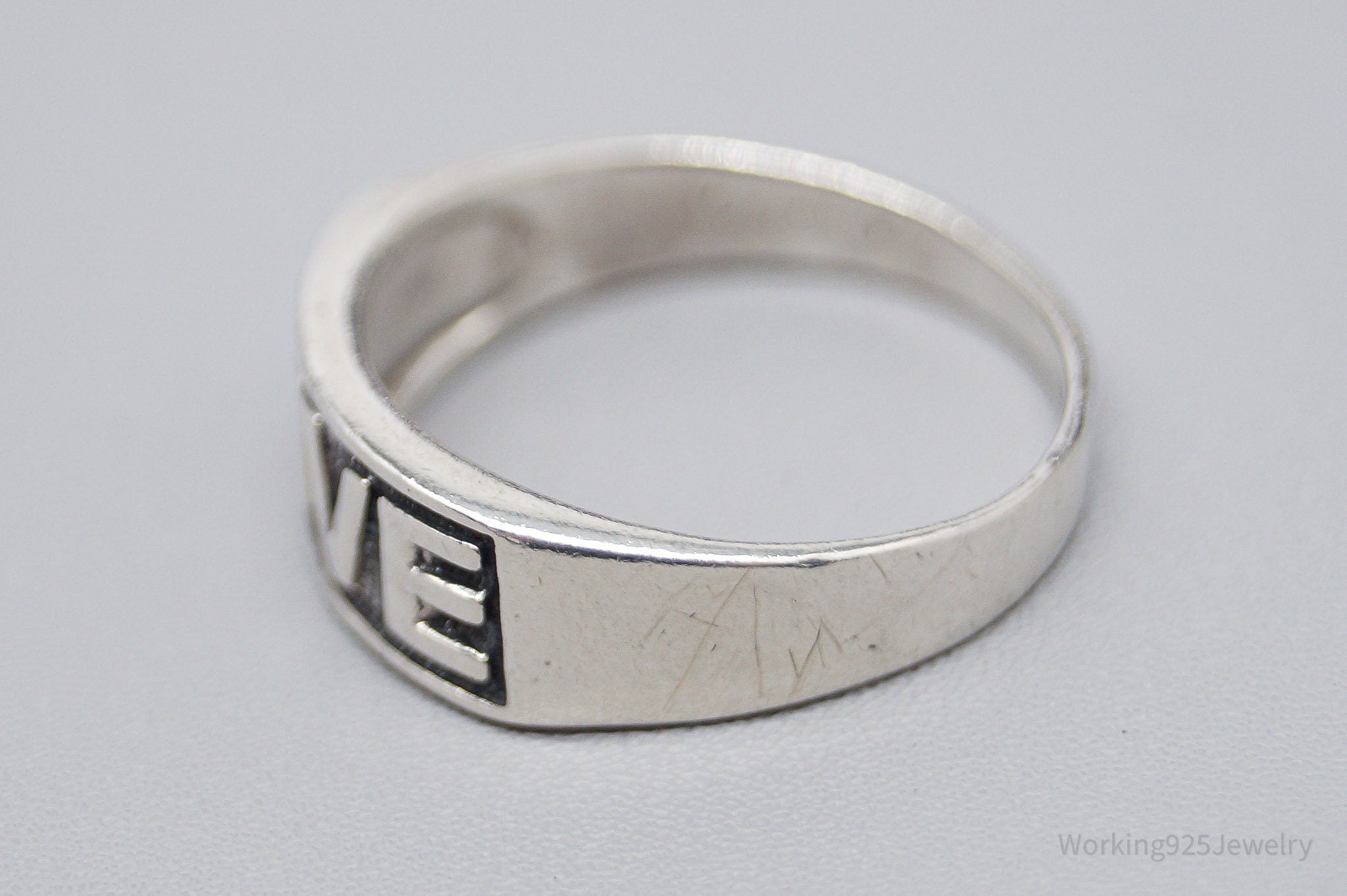 Vintage "Love" Sterling Silver Band Ring - Size 6.75
