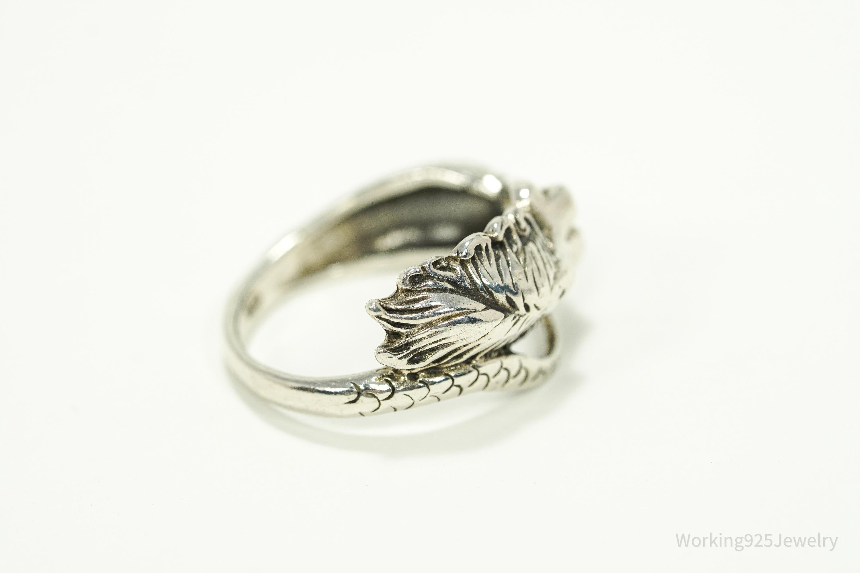 Vintage Wrapped Mermaid Sterling Silver Ring - Size 5.25