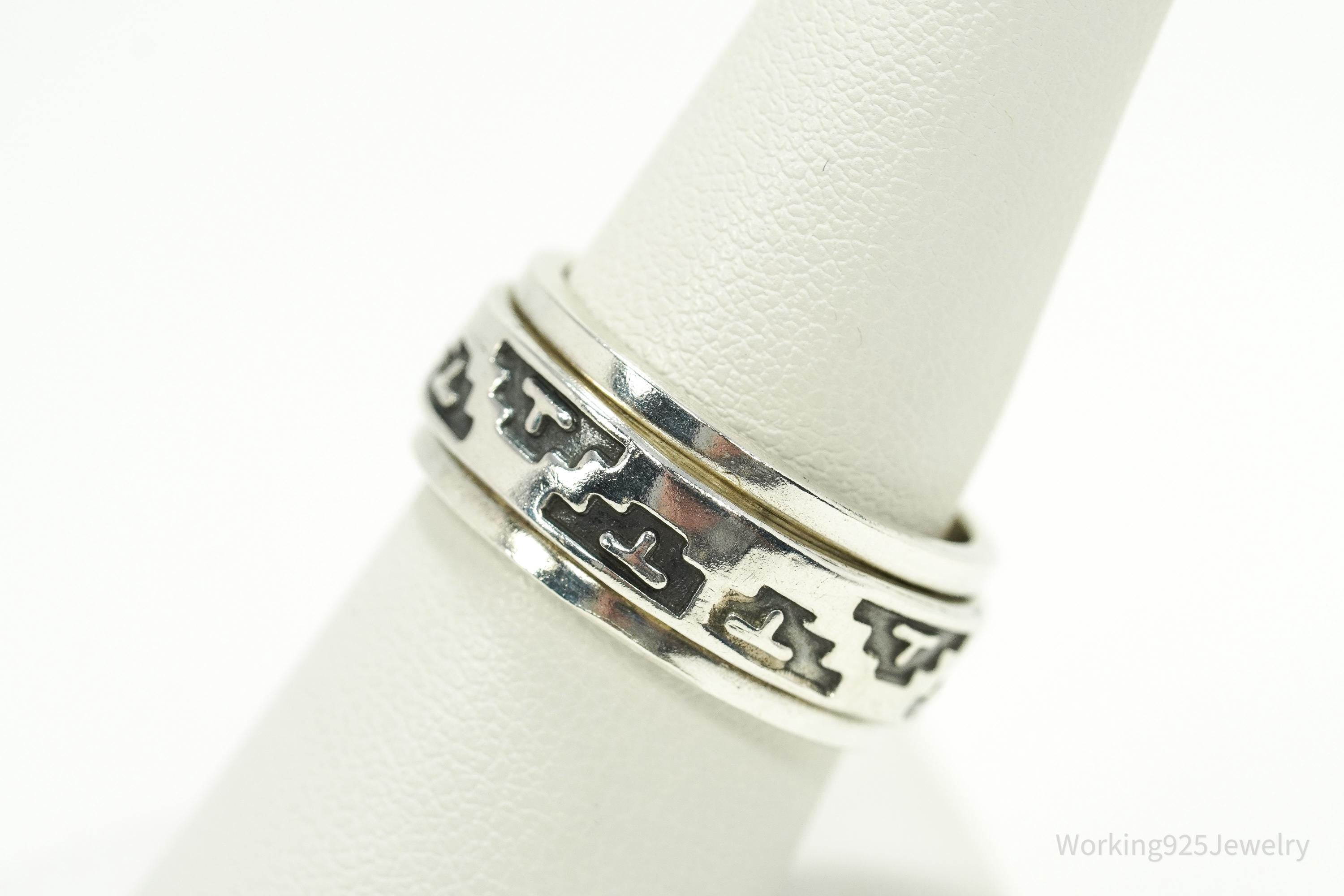 Vintage 950 Silver Spinner Band Ring - Size 8.25
