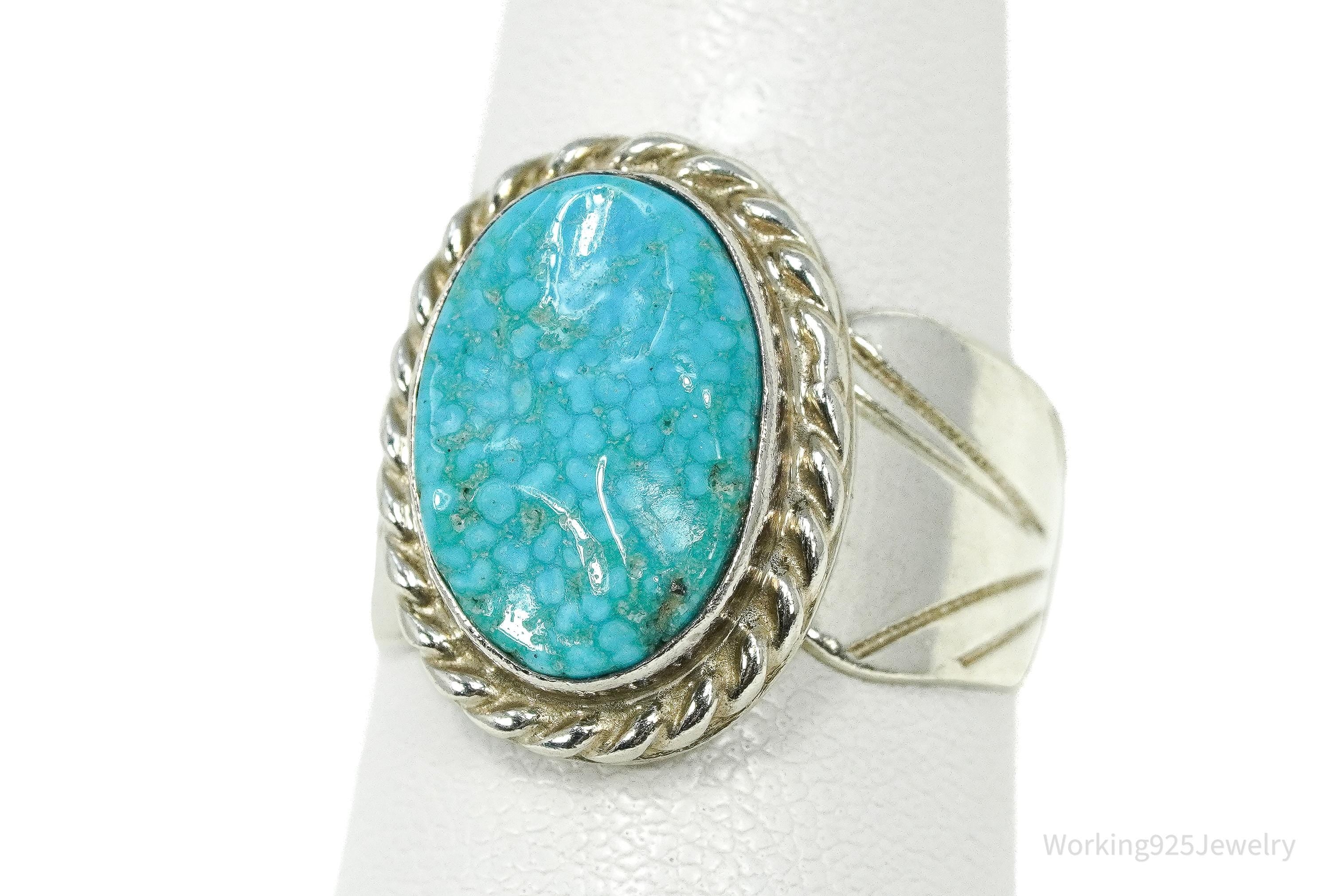 Vintage Desert Rose Trading Co Turquoise Sterling Silver Ring Size 7.25