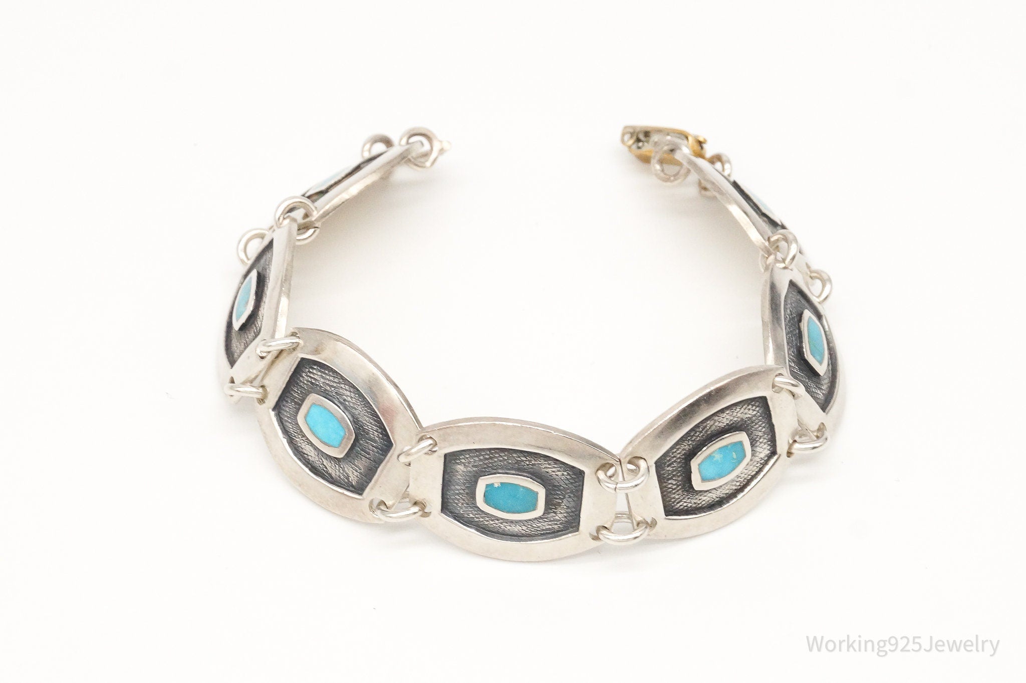 Vintage Native American Turquoise Silver Bracelet