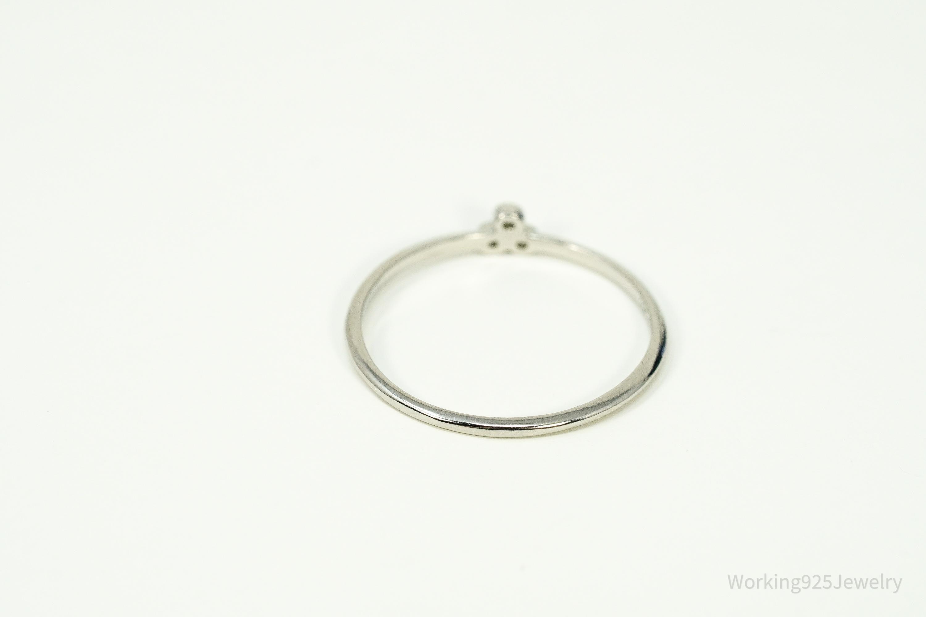 Vintage Cubic Zirconia Sterling Silver Ring Size 8.25