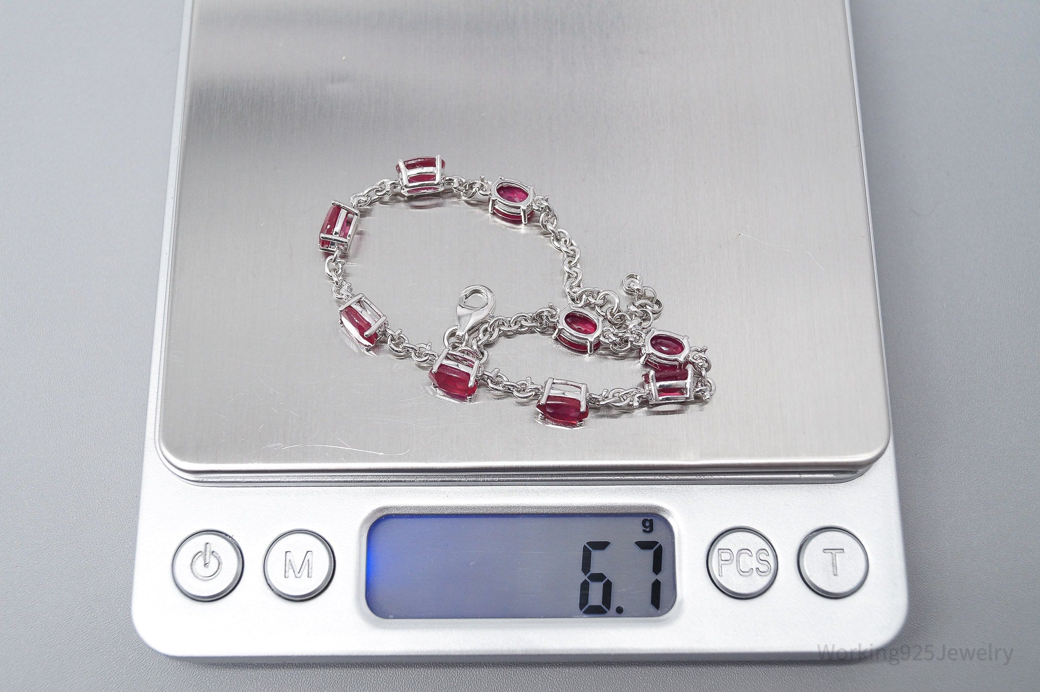 JTV TGGC Ruby Sterling Silver Bracelet 8"